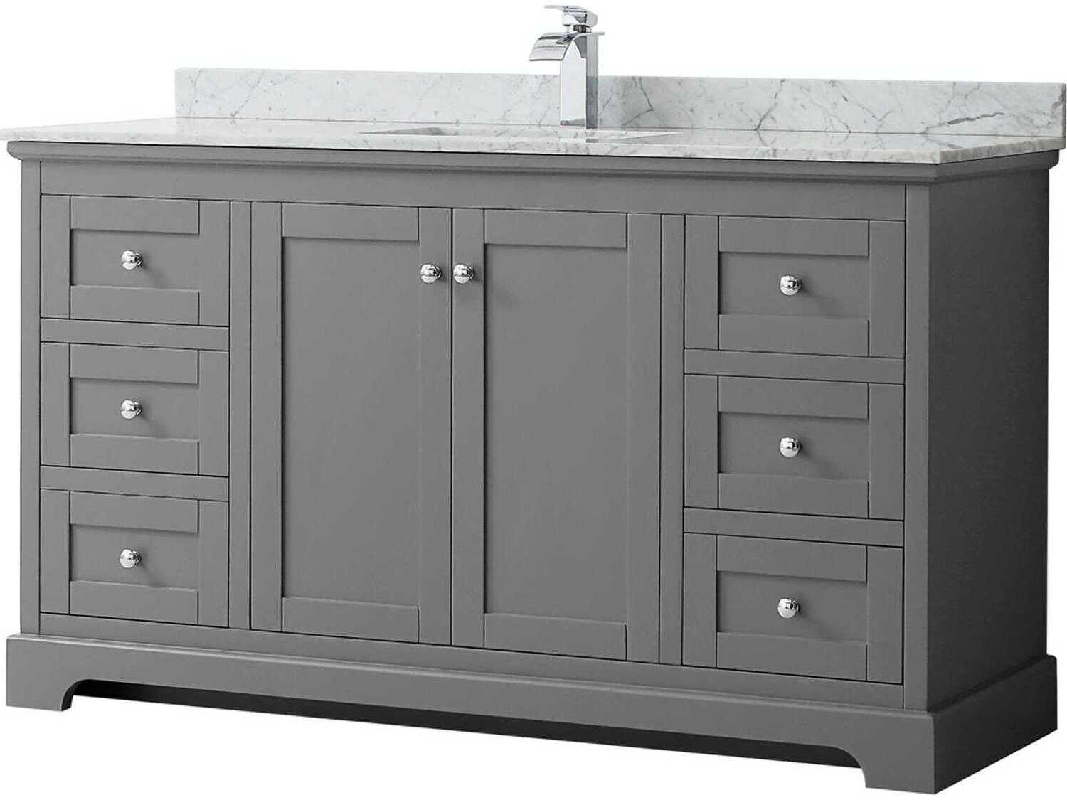 Wyndham Collection Avery 60" Dark Gray Vanity