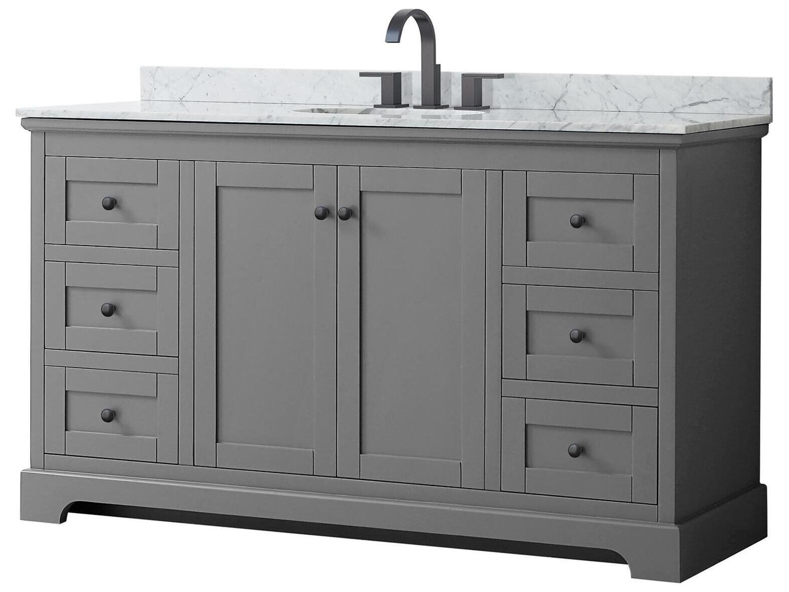 Wyndham Collection Avery 60" Dark Gray Vanity