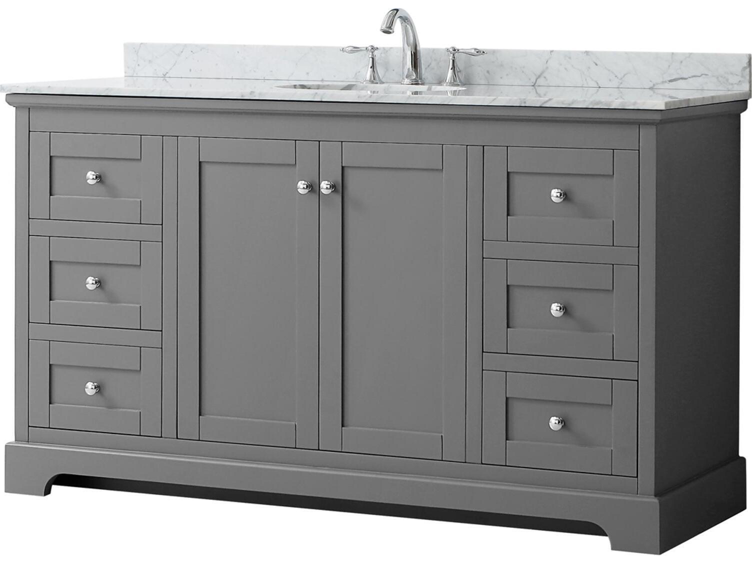 Wyndham Collection Avery 60" Dark Gray Vanity