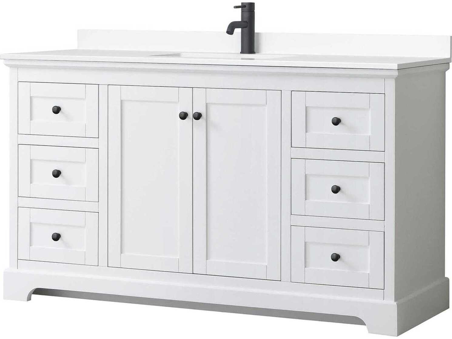 Wyndham Collection Avery 60" White Vanity