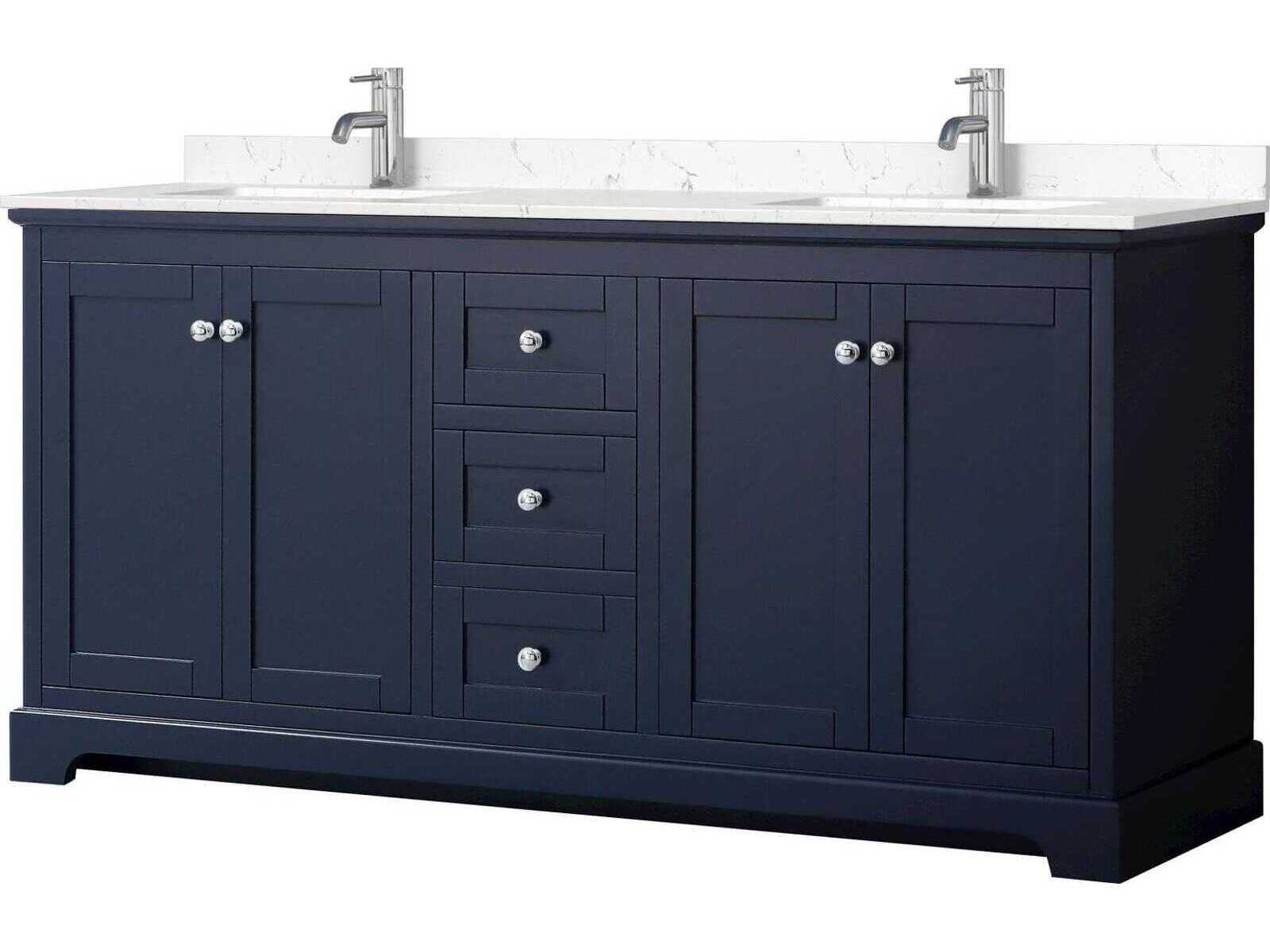 Wyndham Collection Avery 72" Dark Blue Vanity