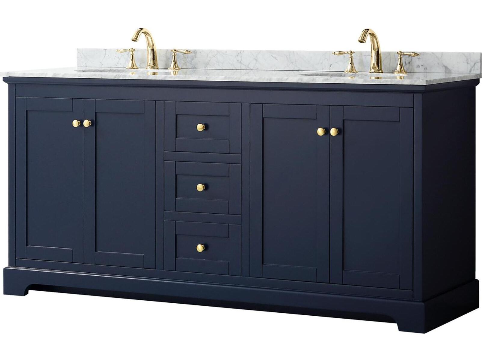 Wyndham Collection Avery 72" Dark Blue Vanity