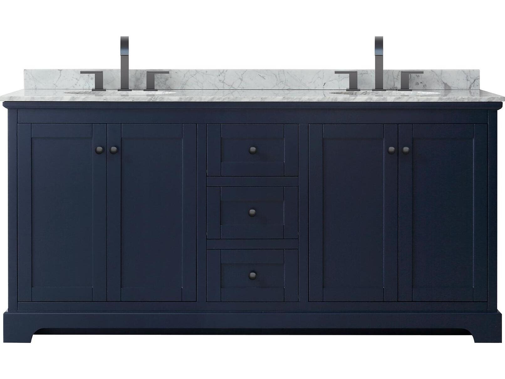Wyndham Collection Avery 72" Dark Blue Vanity