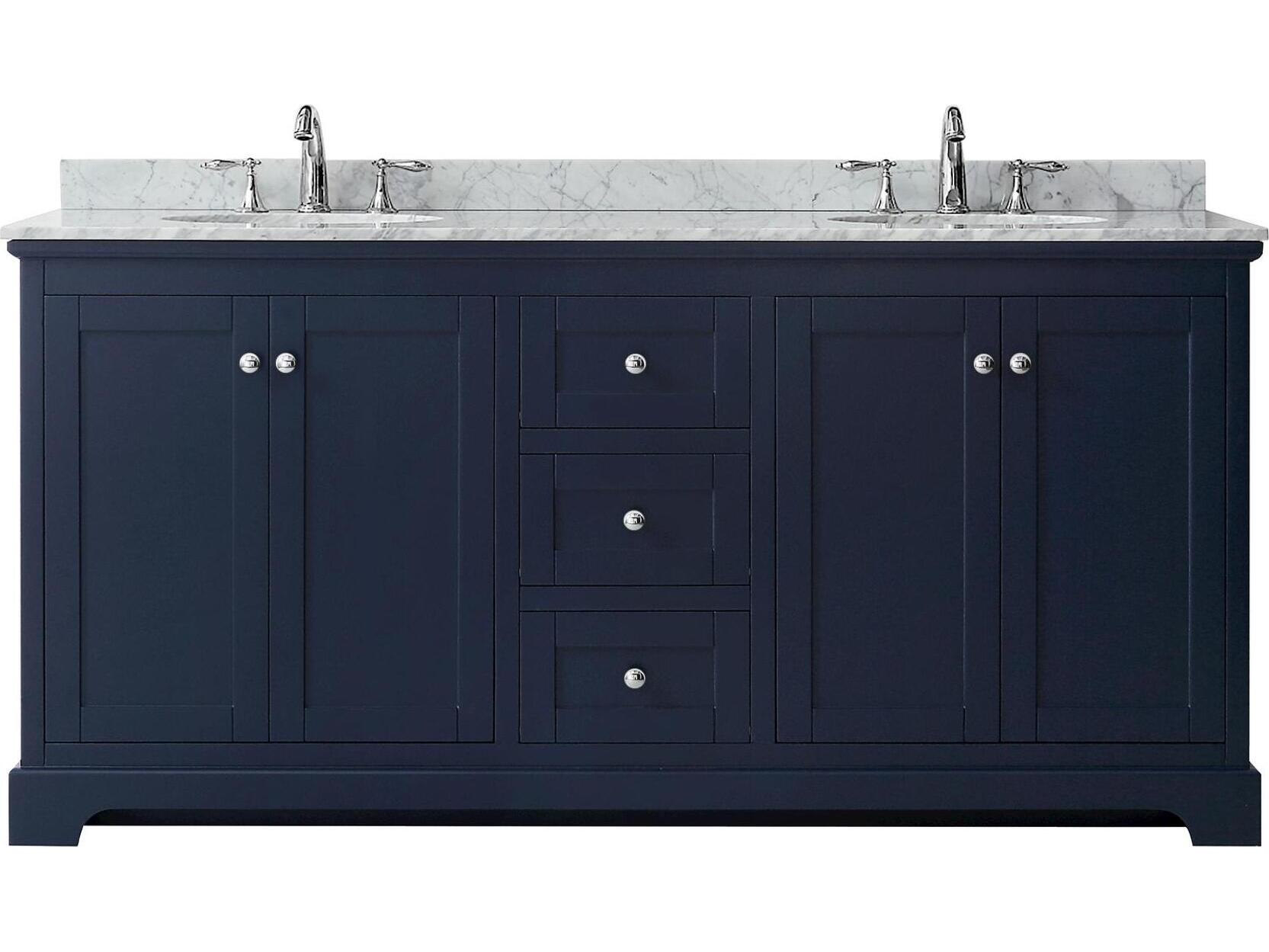 Wyndham Collection Avery 72" Dark Blue Vanity