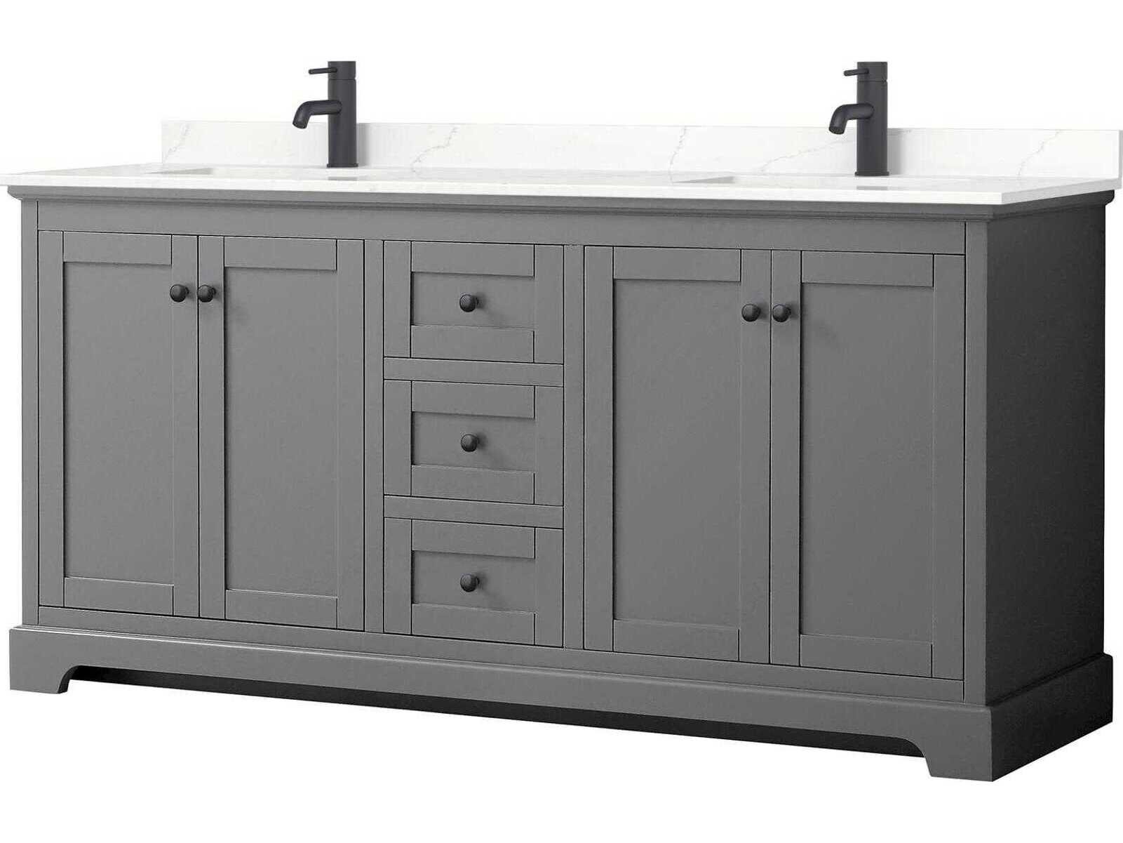 Wyndham Collection Avery 72" Dark Gray Vanity