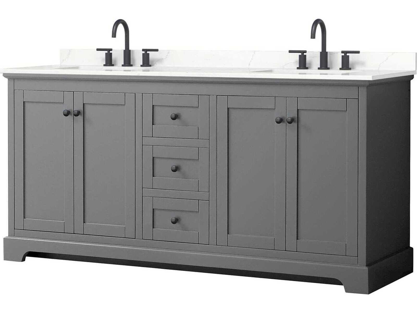 Wyndham Collection Avery 72" Dark Gray Vanity