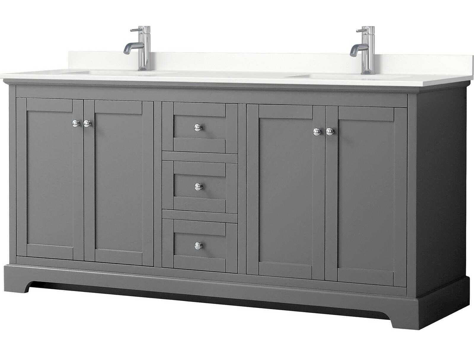 Wyndham Collection Avery 72" Dark Gray Vanity