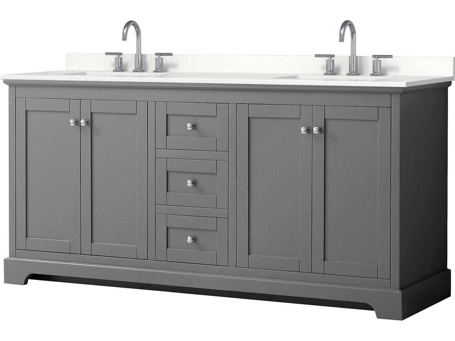 Wyndham Collection Avery 72" Dark Gray Vanity