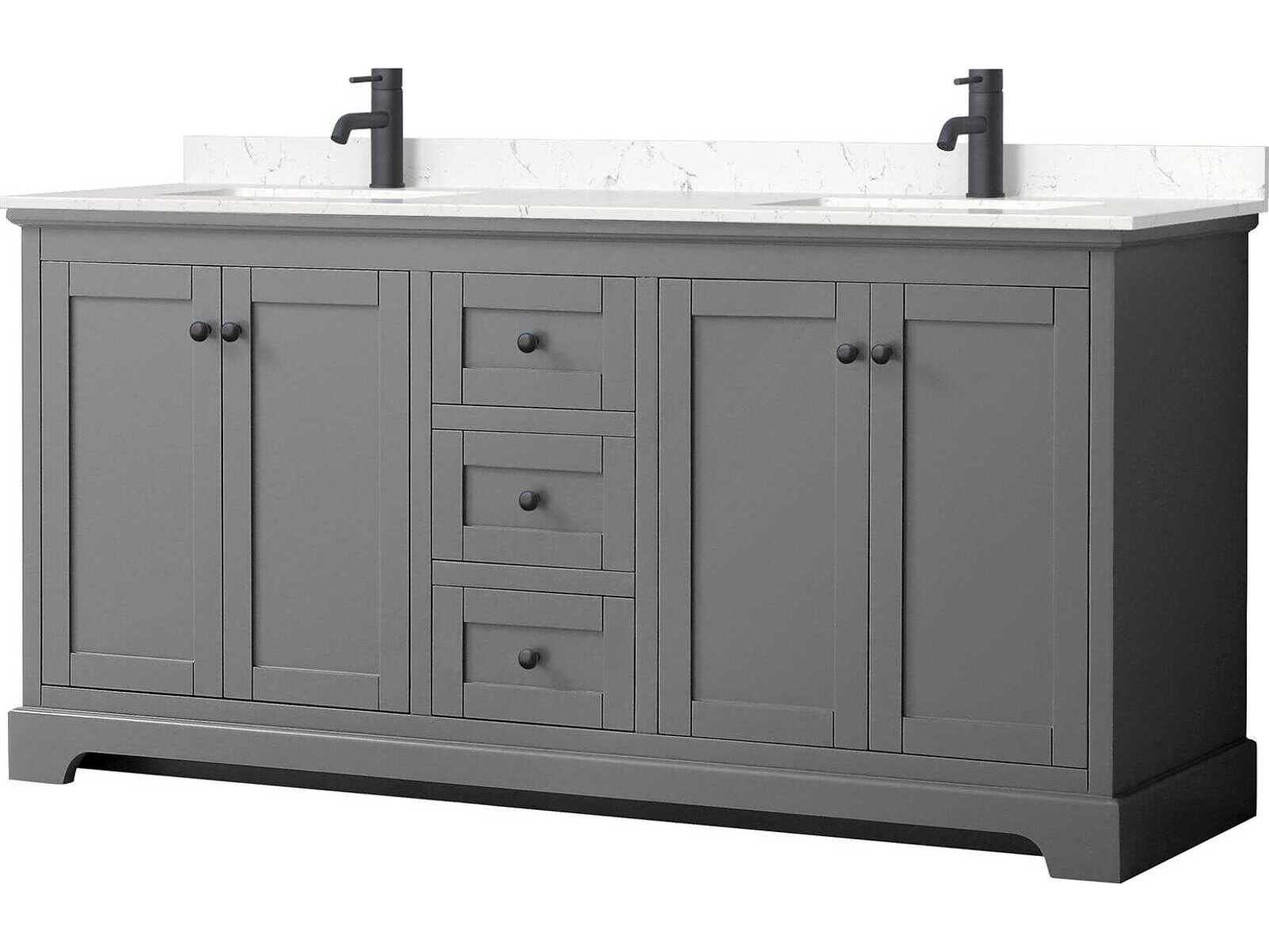Wyndham Collection Avery 72" Dark Gray Vanity