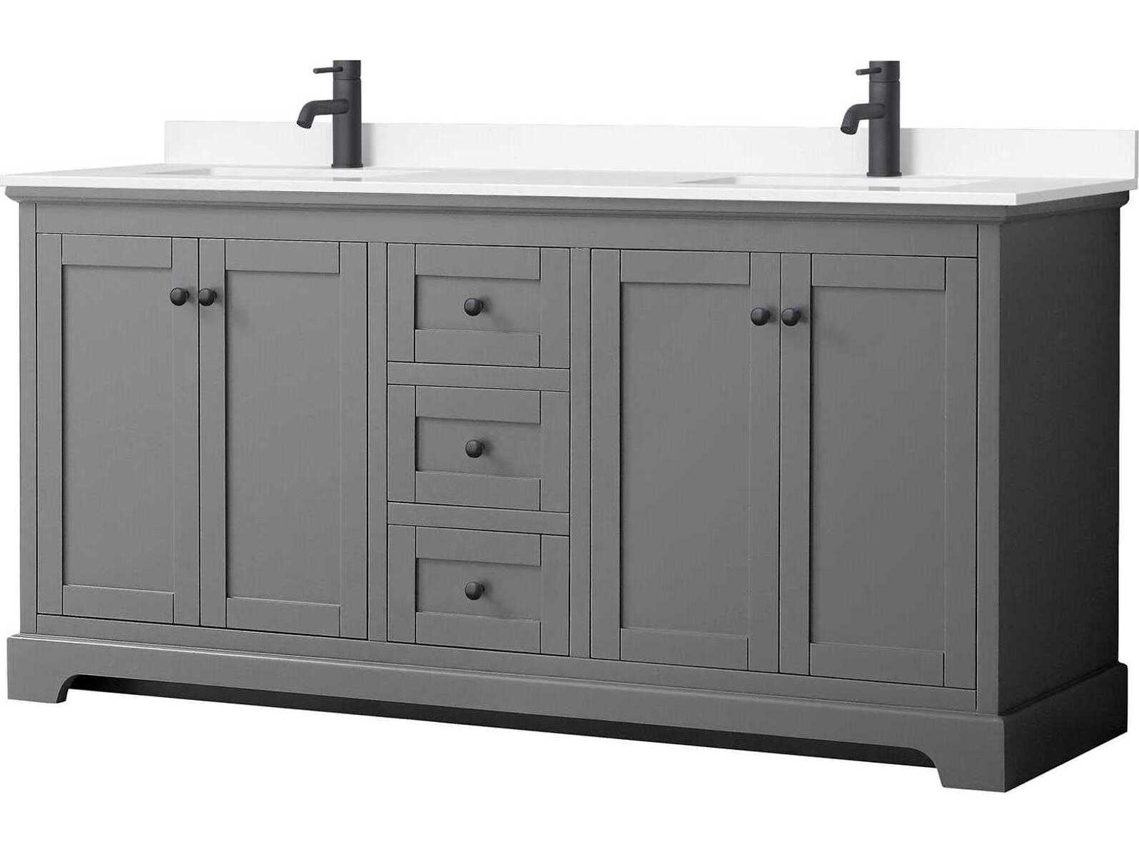 Wyndham Collection Avery 72" Dark Gray Vanity