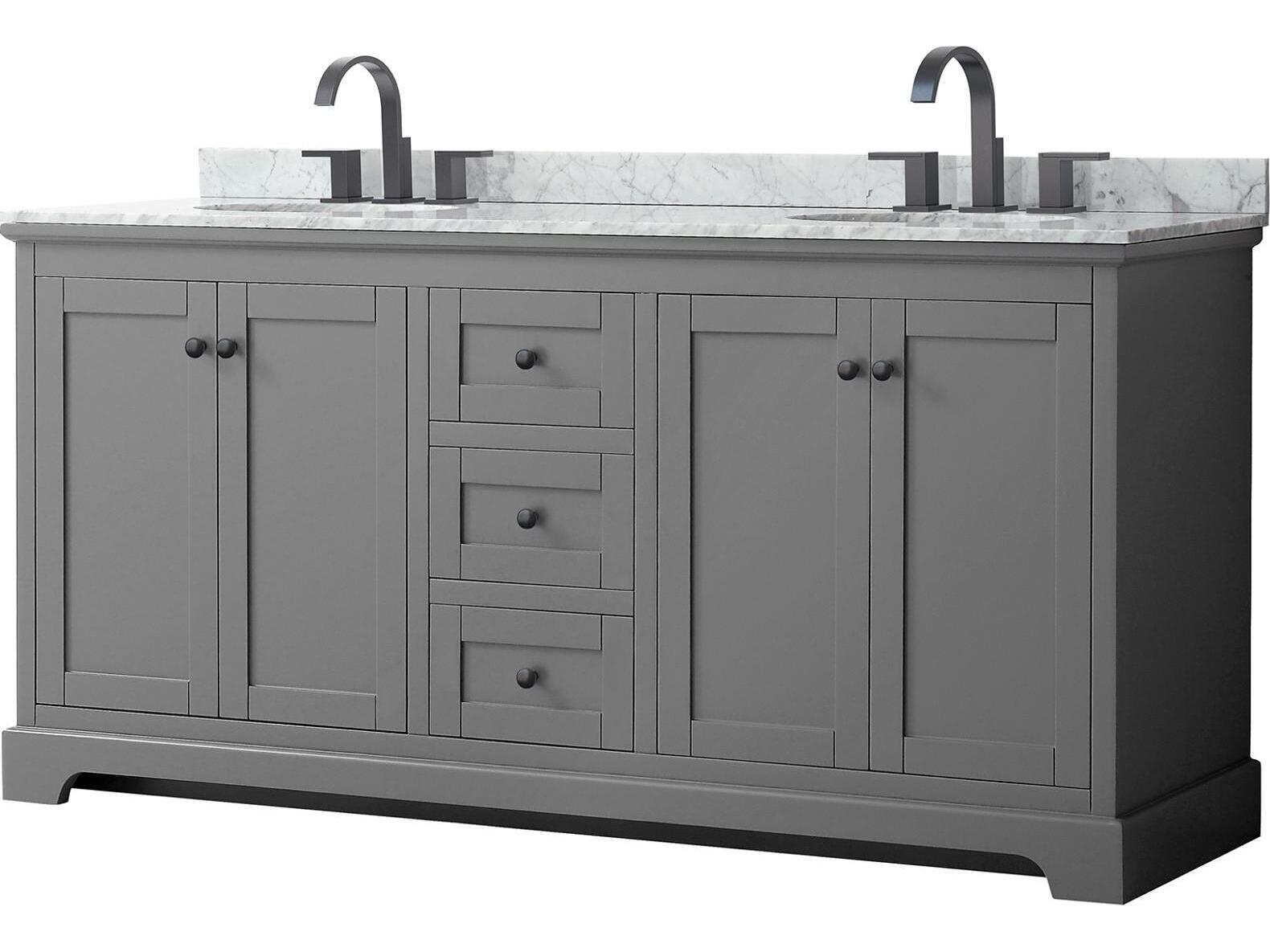 Wyndham Collection Avery 72" Dark Gray Vanity