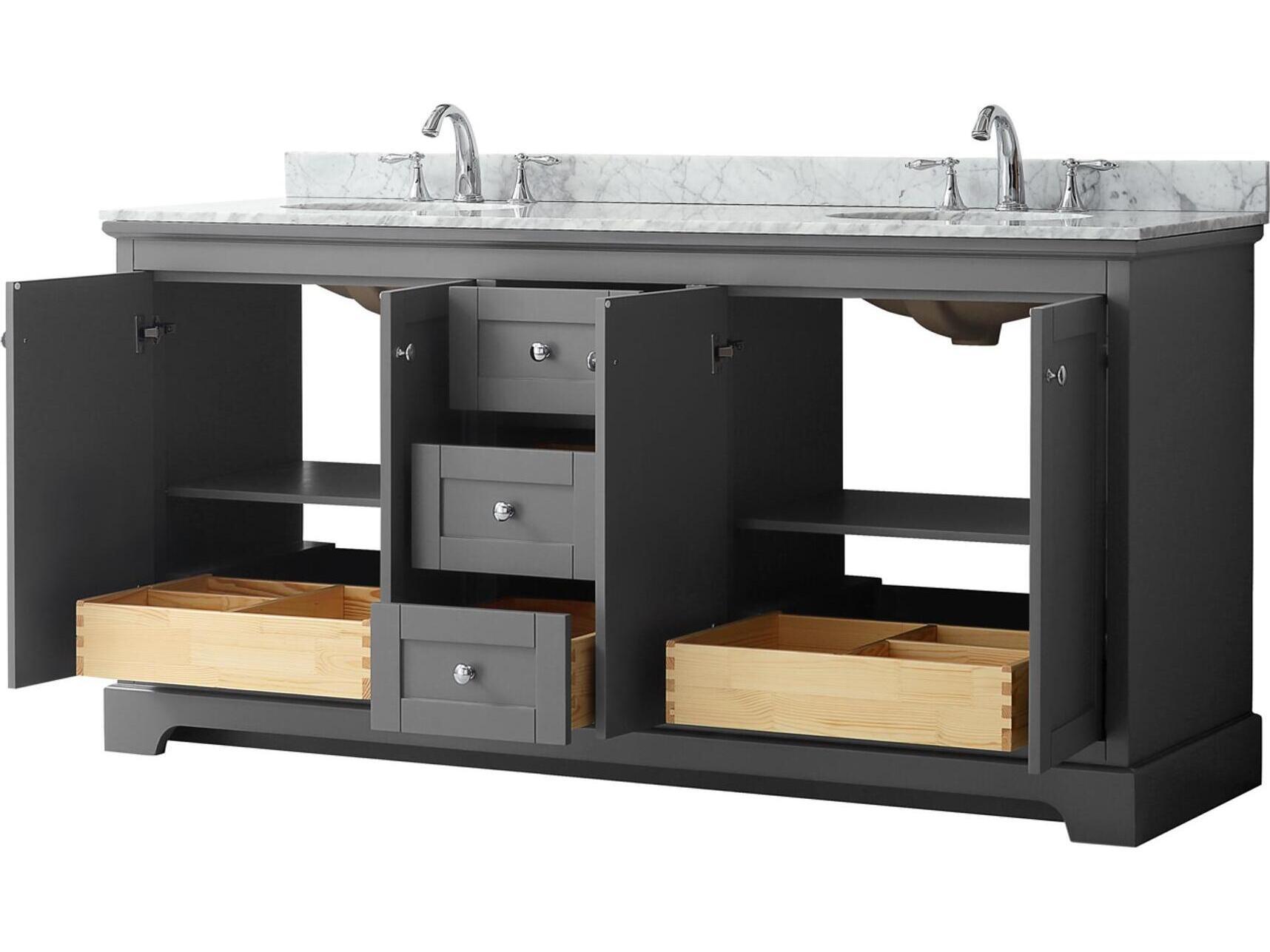 Wyndham Collection Avery 72" Dark Gray Vanity