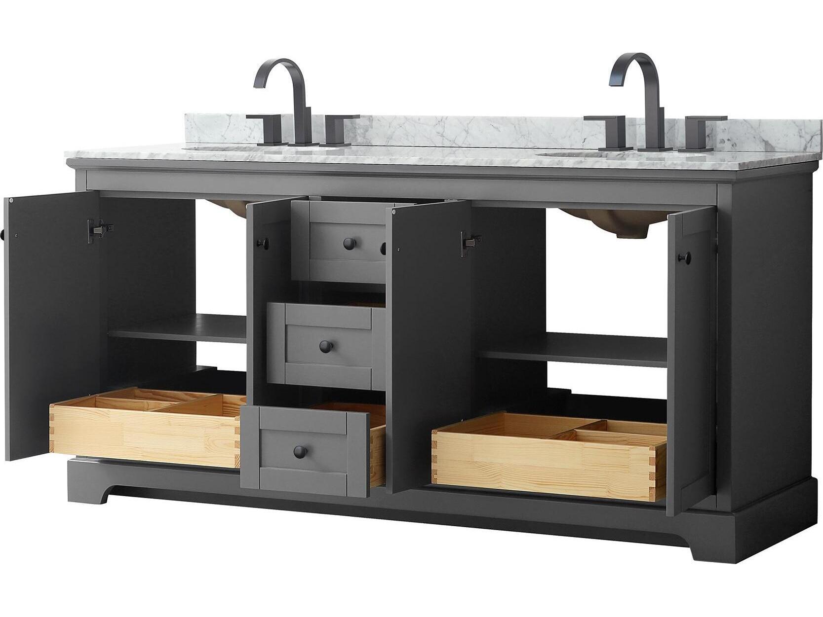 Wyndham Collection Avery 72" Dark Gray Vanity