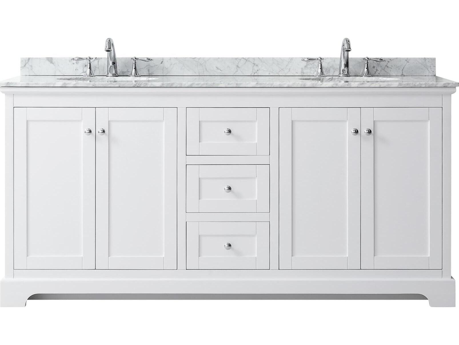 Wyndham Collection Avery 72" White Vanity