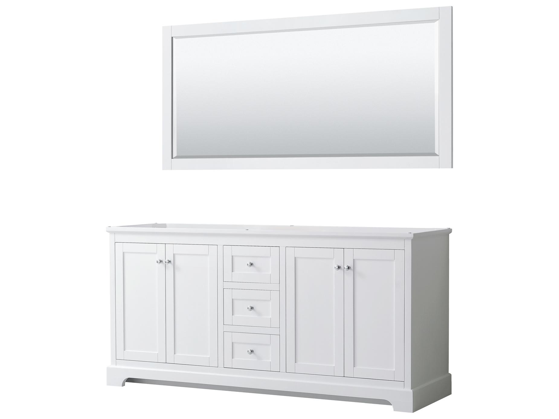 Wyndham Collection Avery 71" White Vanity with 70" Mirror