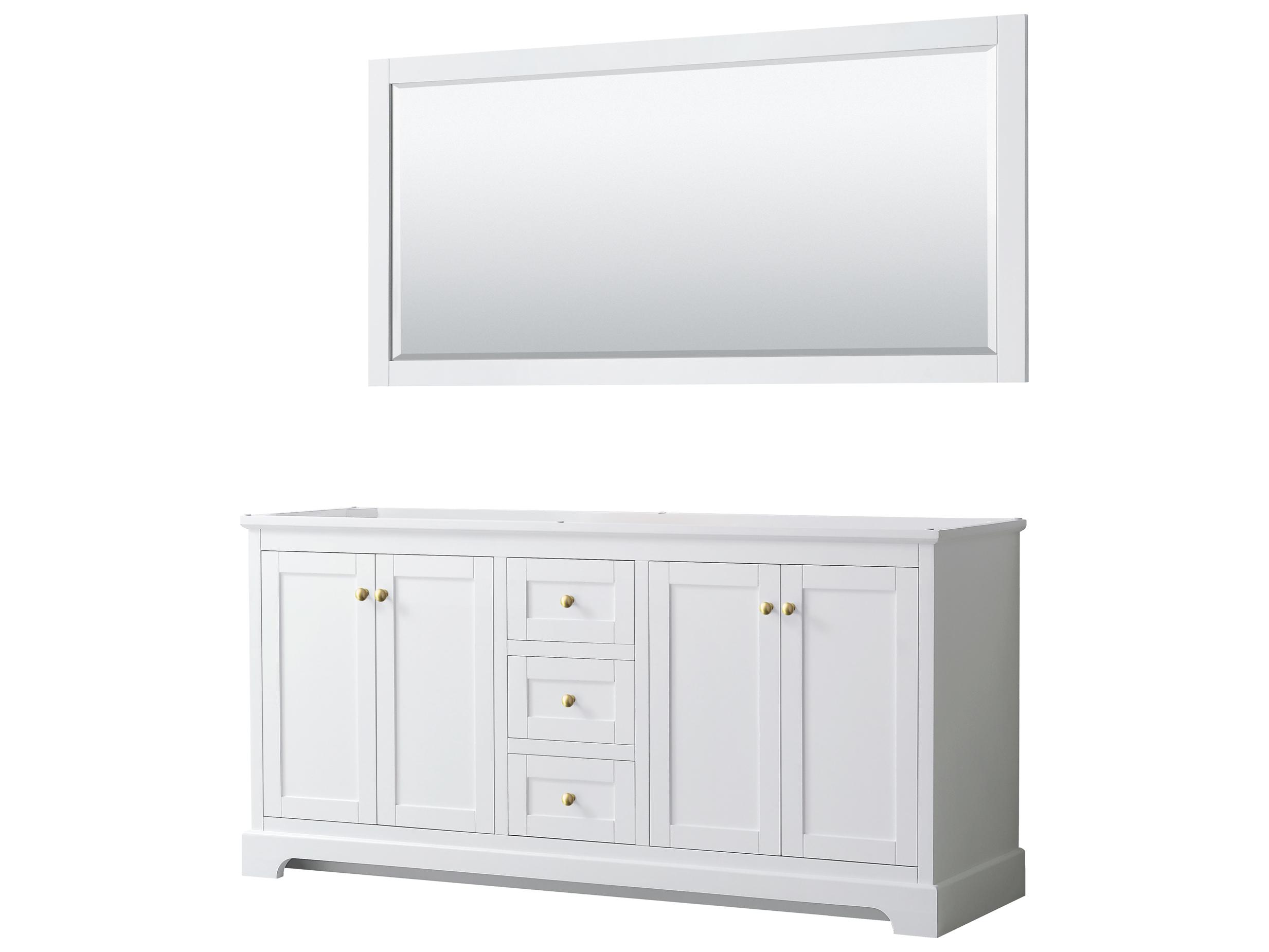 Wyndham Collection Avery 71" White Vanity with 70" Mirror