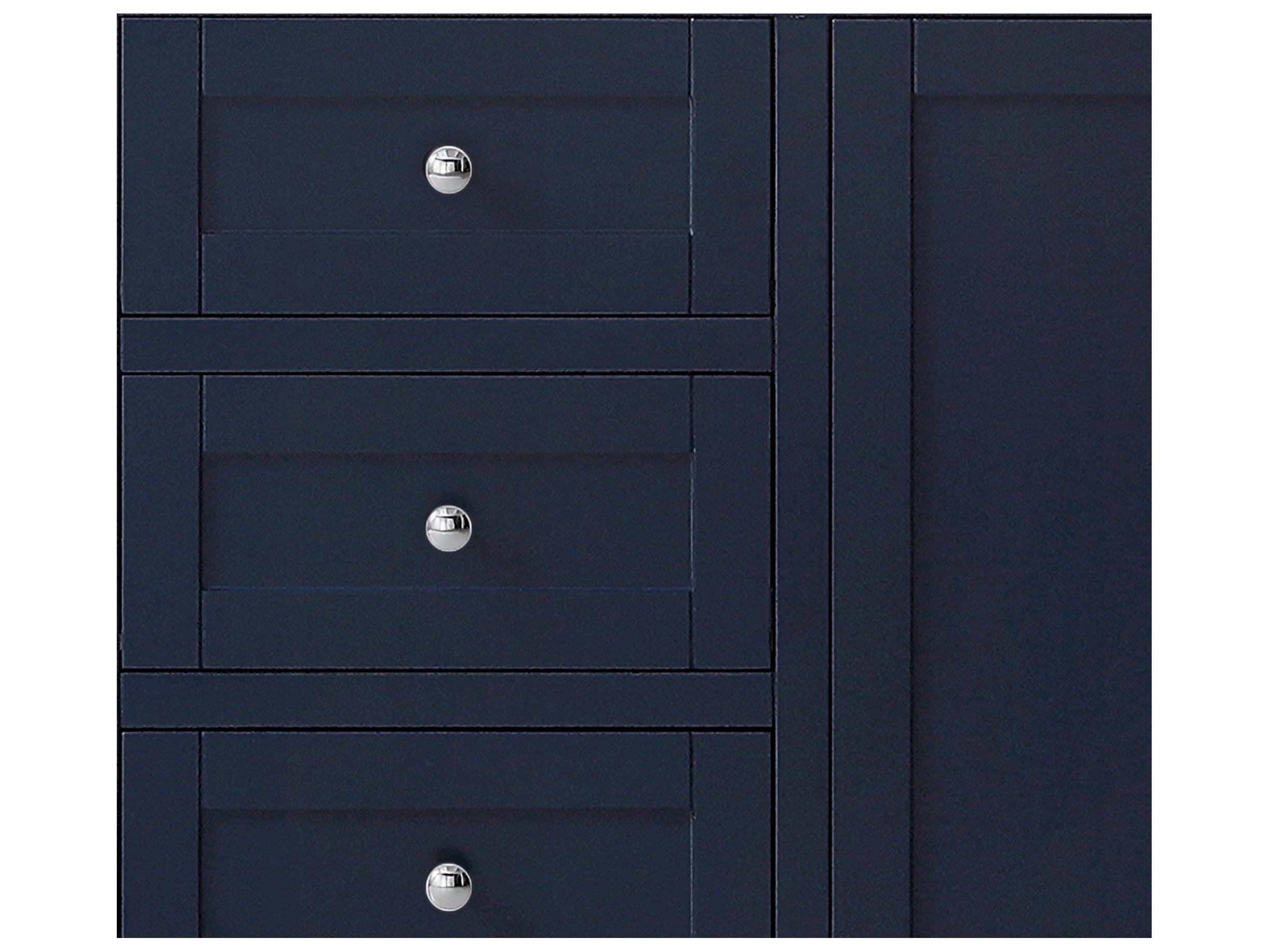 Wyndham Collection Avery 79" Dark Blue Vanity with 70" Mirror