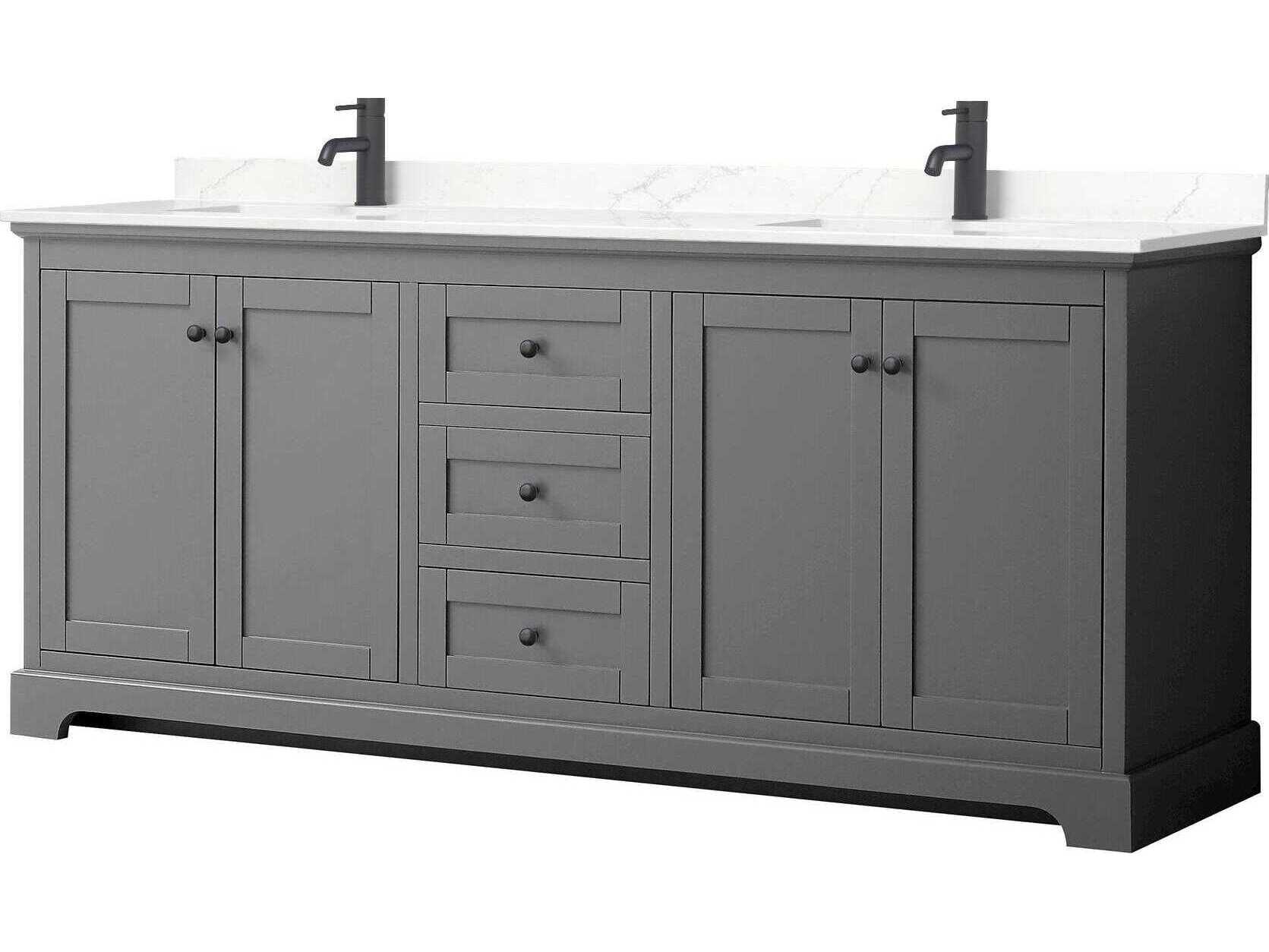 Wyndham Collection Avery 80" Dark Gray Vanity