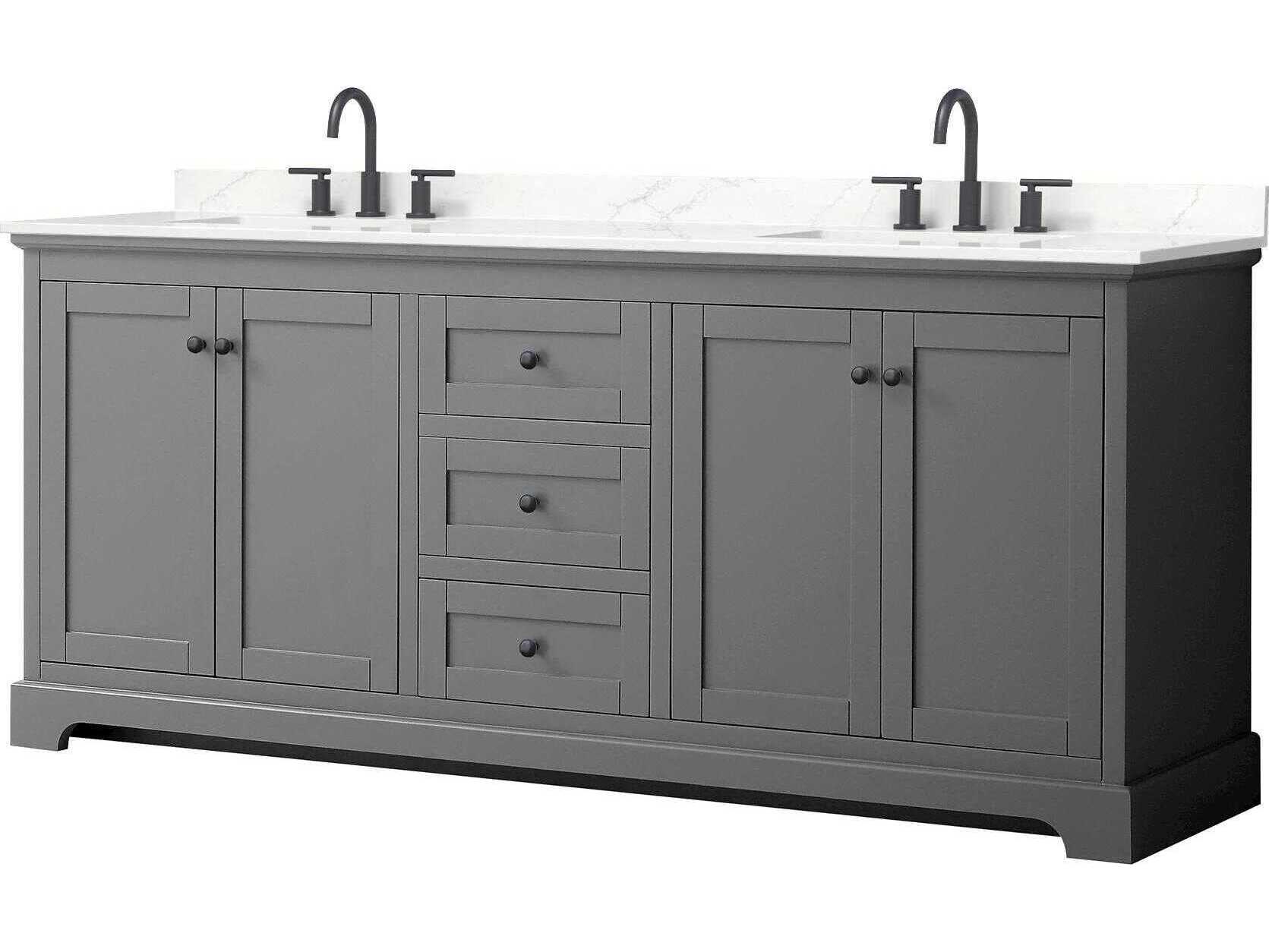 Wyndham Collection Avery 80" Dark Gray Vanity