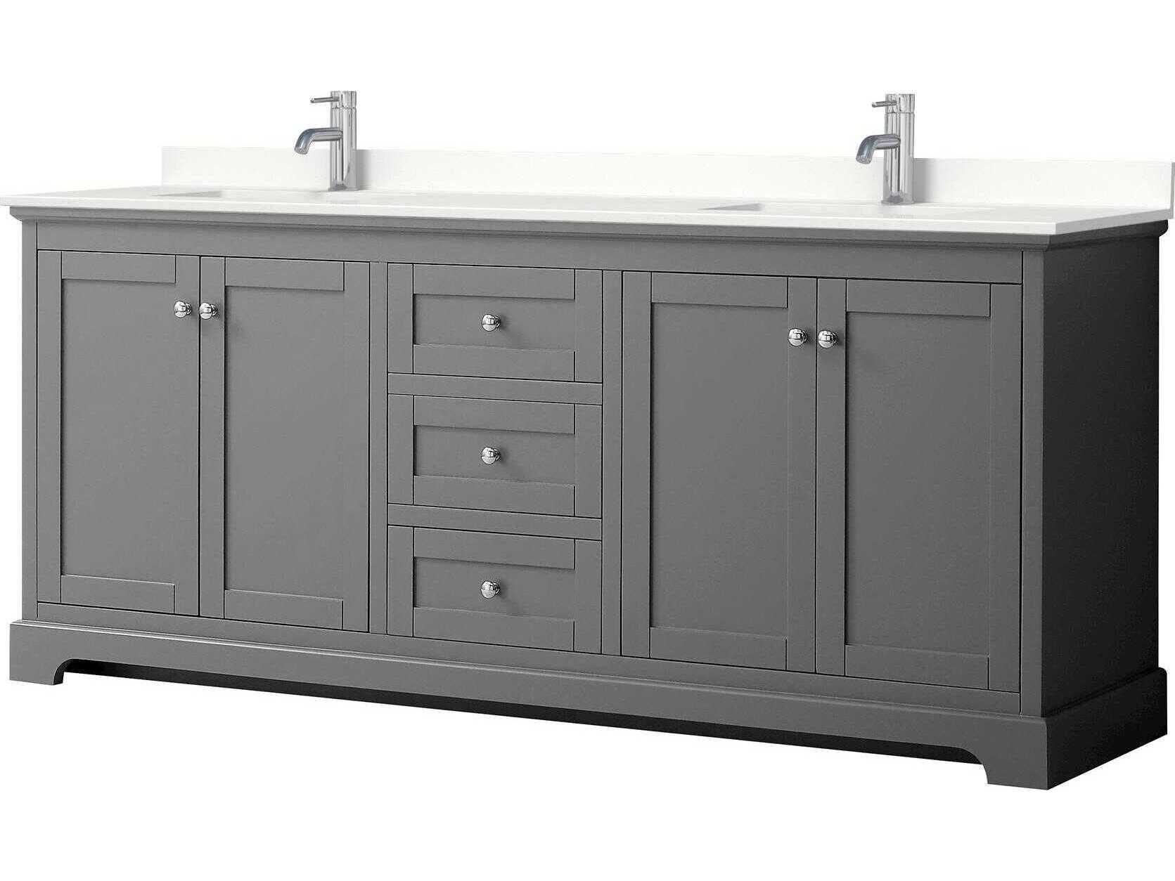 Wyndham Collection Avery 80" Dark Gray Vanity