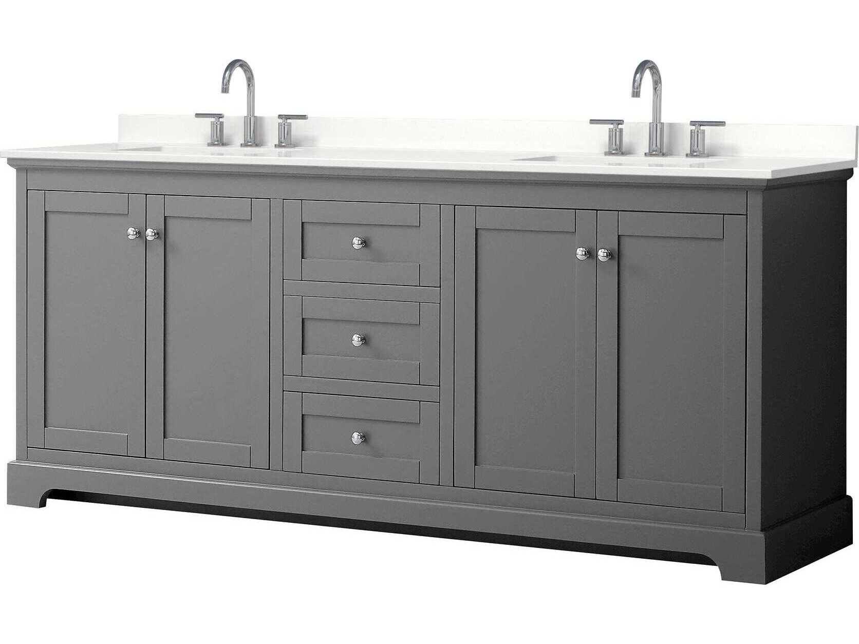 Wyndham Collection Avery 80" Dark Gray Vanity