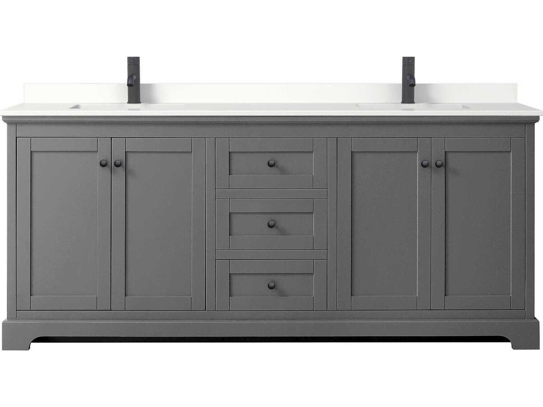 Wyndham Collection Avery 80" Dark Gray Vanity