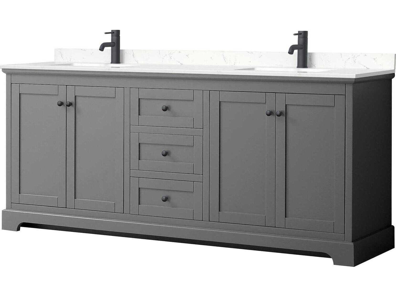 Wyndham Collection Avery 80" Dark Gray Vanity