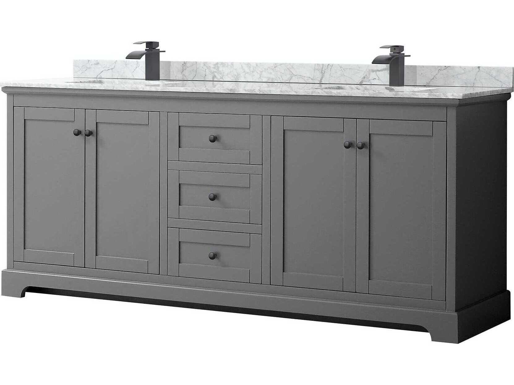 Wyndham Collection Avery 80" Dark Gray Vanity