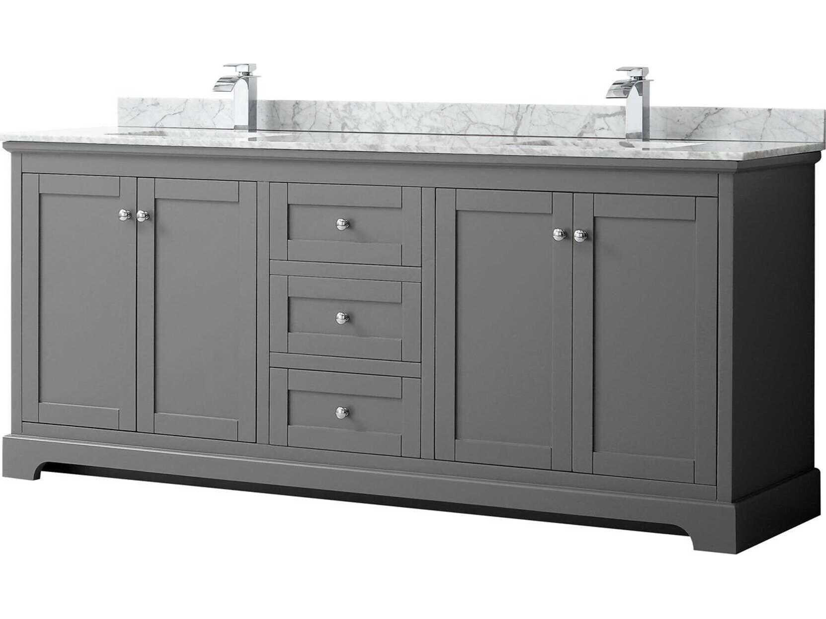 Wyndham Collection Avery 80" Dark Gray Vanity
