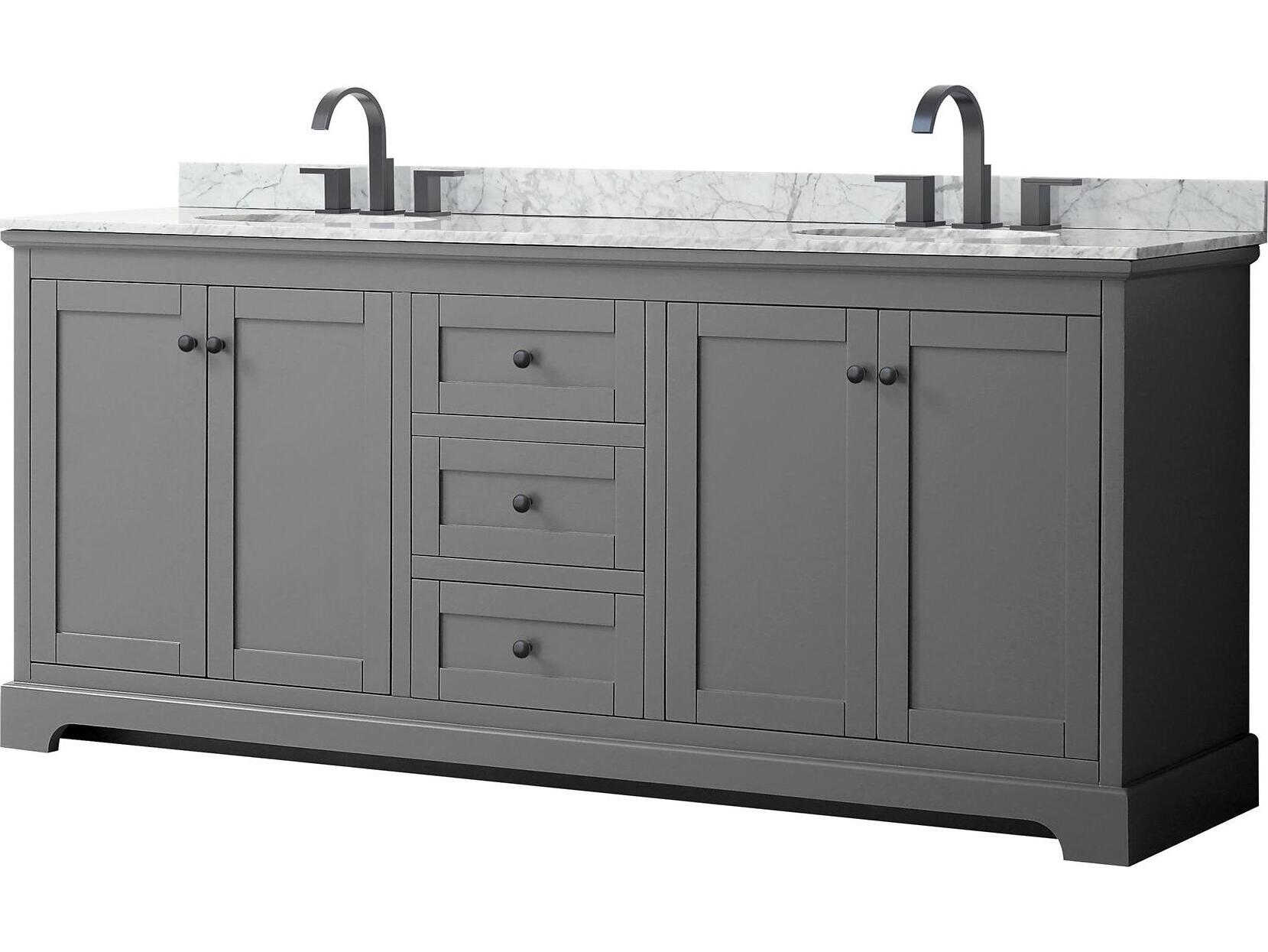 Wyndham Collection Avery 80" Dark Gray Vanity