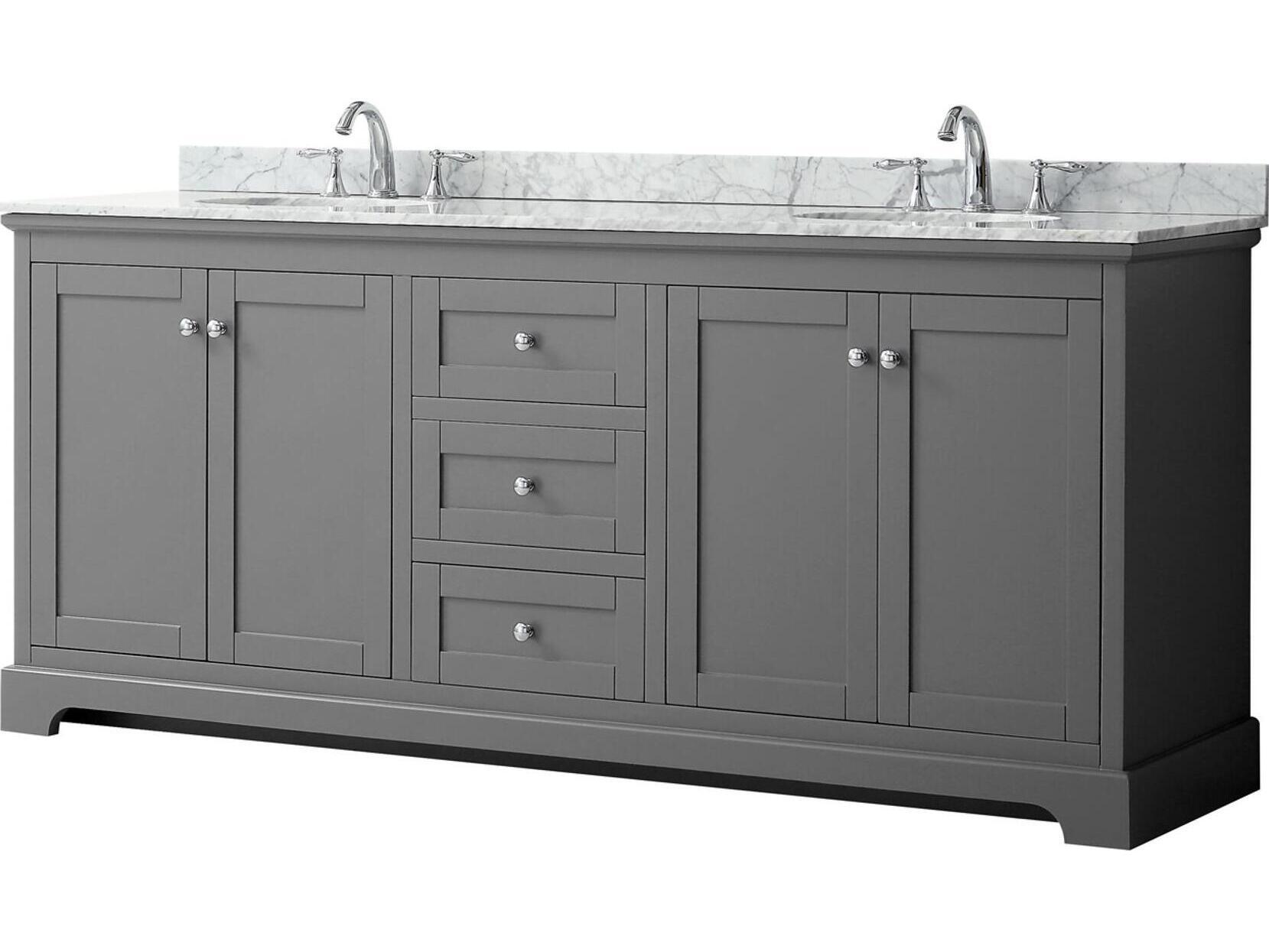 Wyndham Collection Avery 80" Dark Gray Vanity