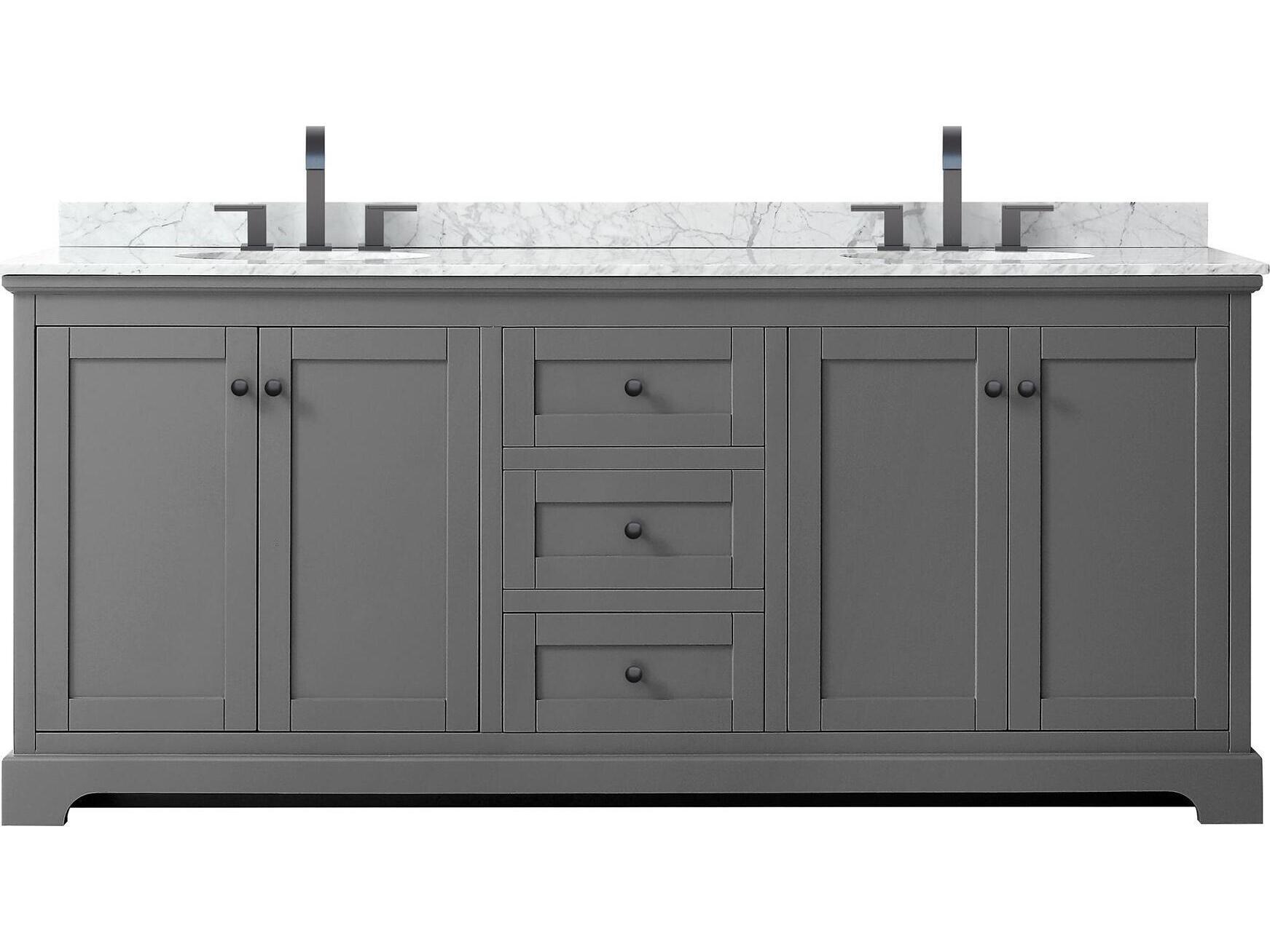 Wyndham Collection Avery 80" Dark Gray Vanity