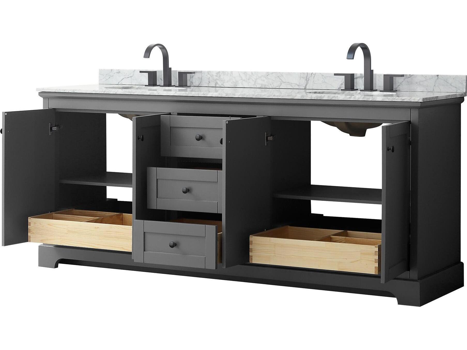 Wyndham Collection Avery 80" Dark Gray Vanity