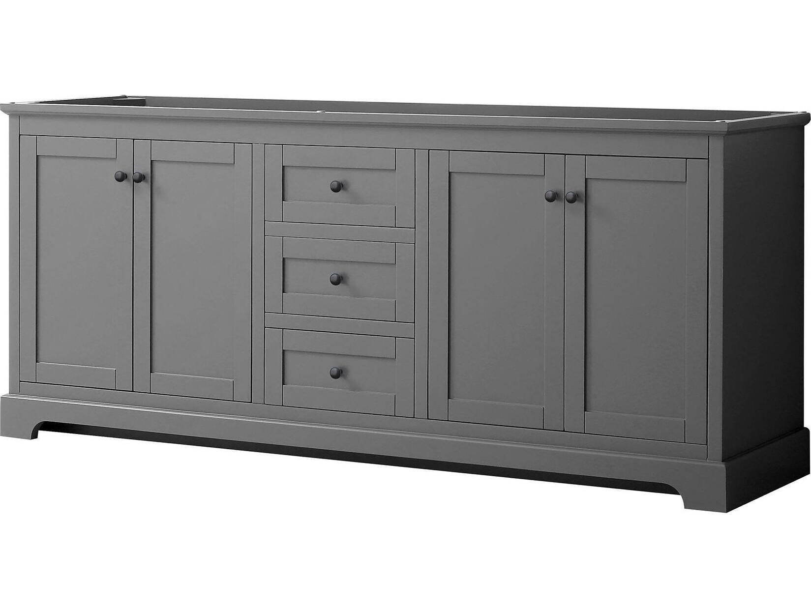 Wyndham Collection Avery 79" Dark Gray Vanity