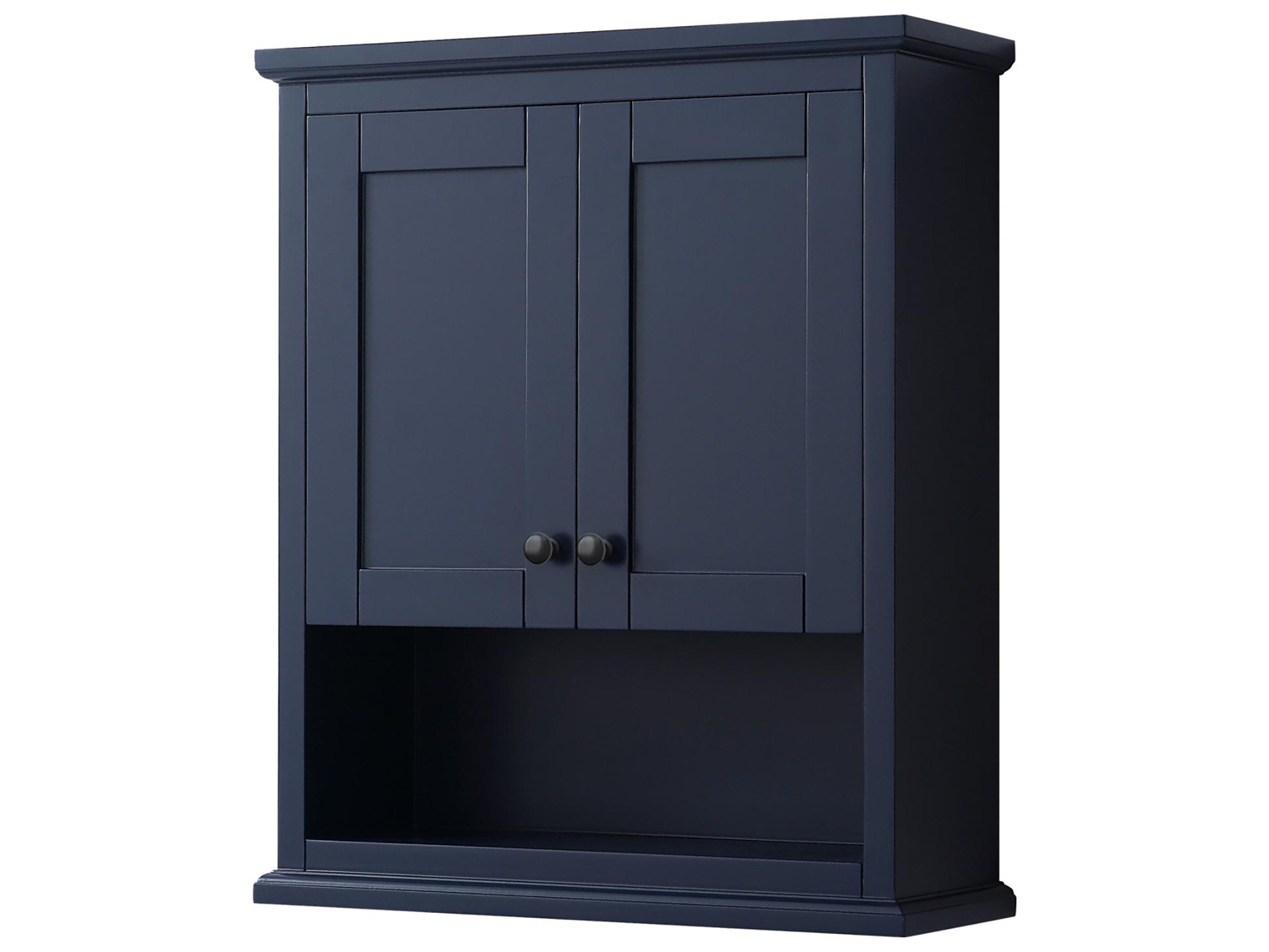 Wyndham Collection Avery Dark Blue Over-the-Toilet Bathroom Wall-Mounted Storage Cabinet