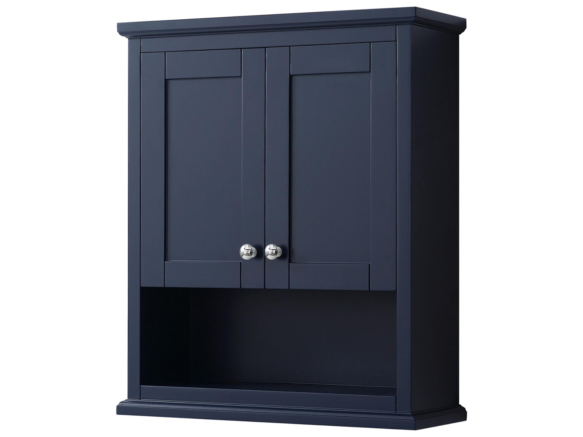 Wyndham Collection Avery Dark Blue Over-the-Toilet Bathroom Wall-Mounted Storage Cabinet