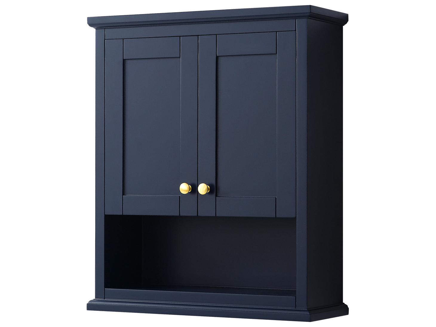 Wyndham Collection Avery Dark Blue Over-the-Toilet Bathroom Wall-Mounted Storage Cabinet