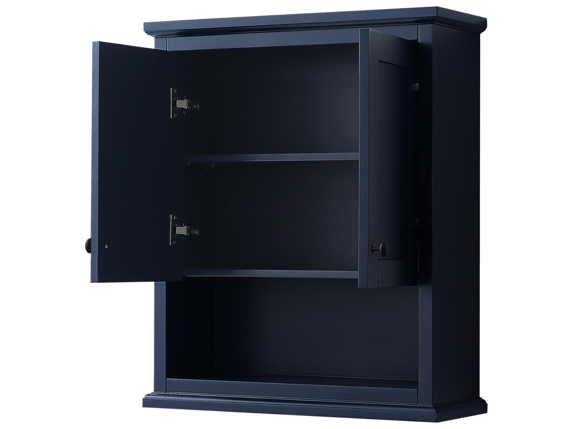 Wyndham Collection Avery Dark Blue Over-the-Toilet Bathroom Wall-Mounted Storage Cabinet
