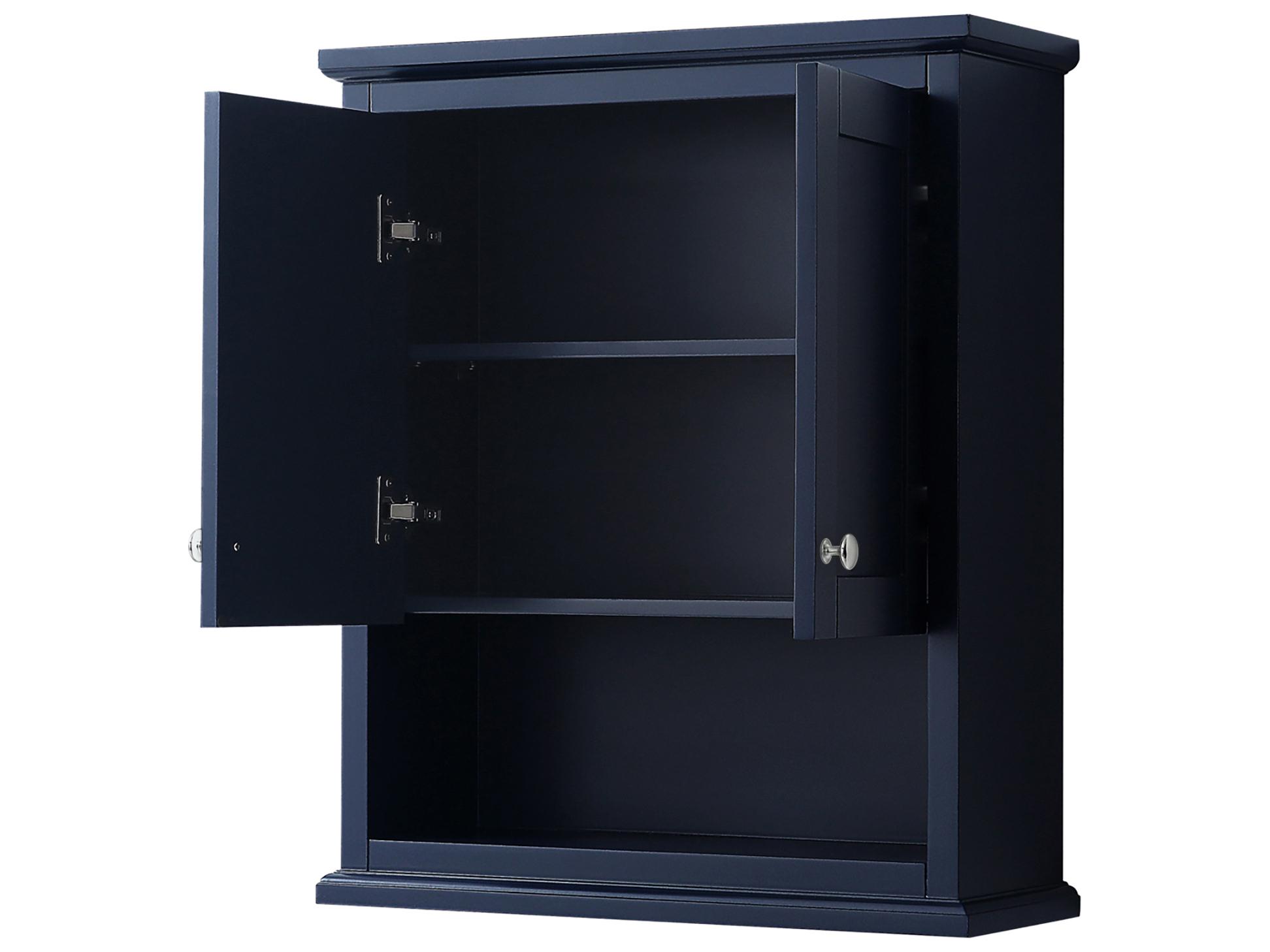Wyndham Collection Avery Dark Blue Over-the-Toilet Bathroom Wall-Mounted Storage Cabinet