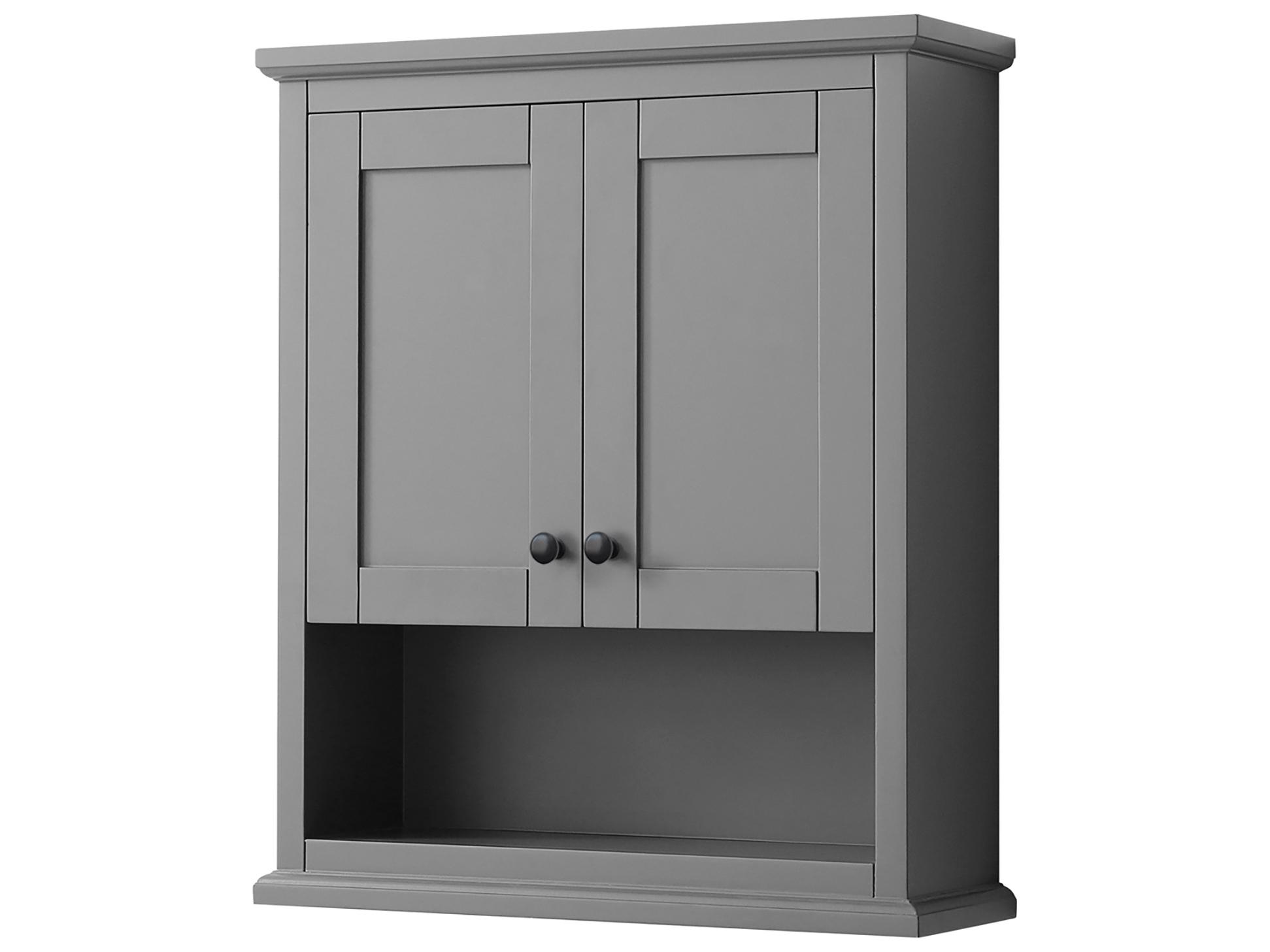 Wyndham Collection Avery Dark Gray Over-the-Toilet Bathroom Wall-Mounted Storage Cabinet
