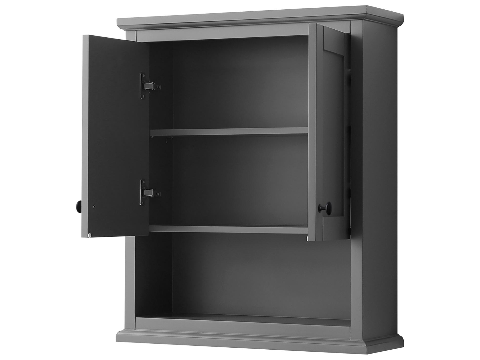 Wyndham Collection Avery Dark Gray Over-the-Toilet Bathroom Wall-Mounted Storage Cabinet