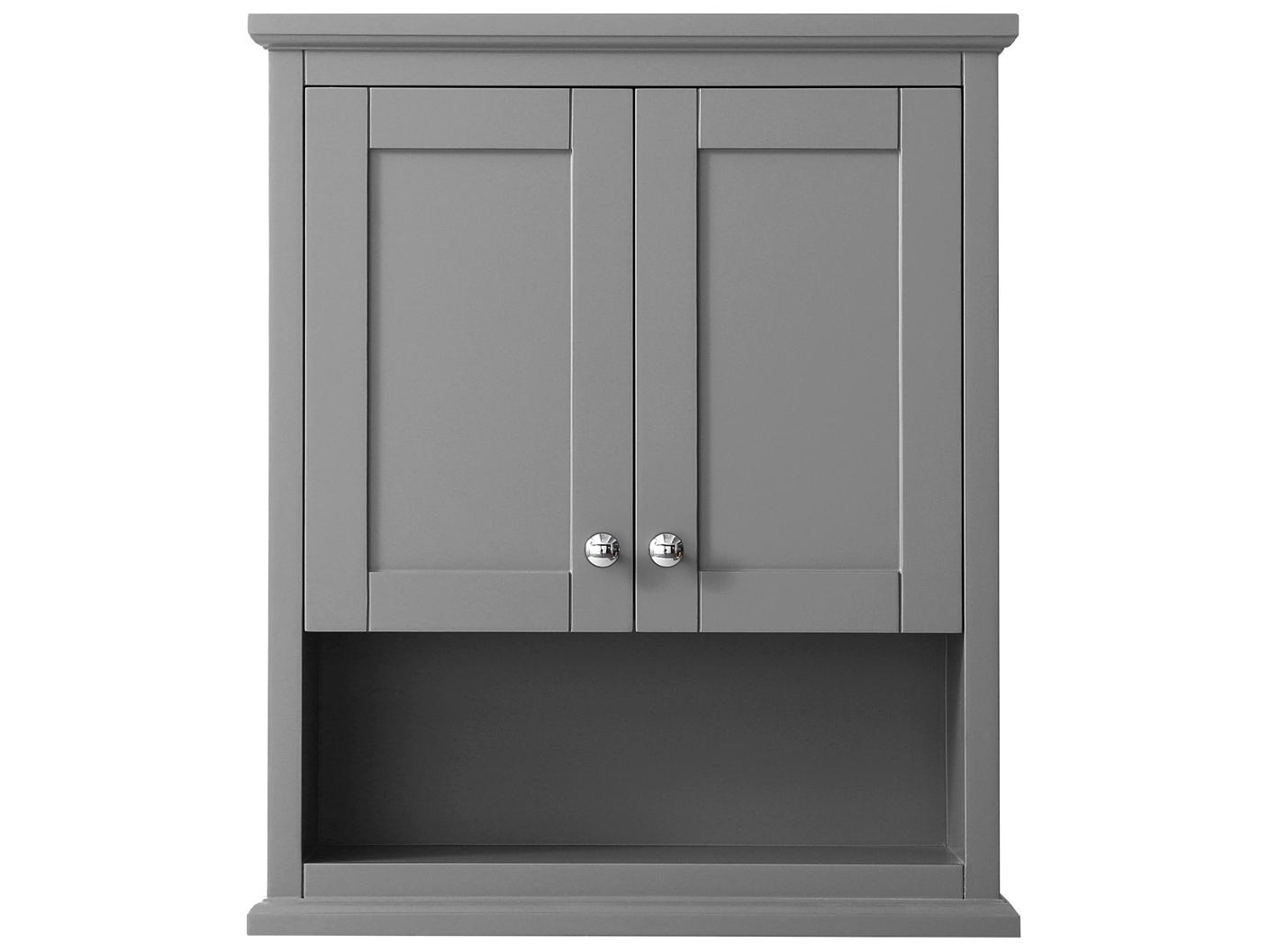 Wyndham Collection Avery Dark Gray Over-the-Toilet Bathroom Wall-Mounted Storage Cabinet
