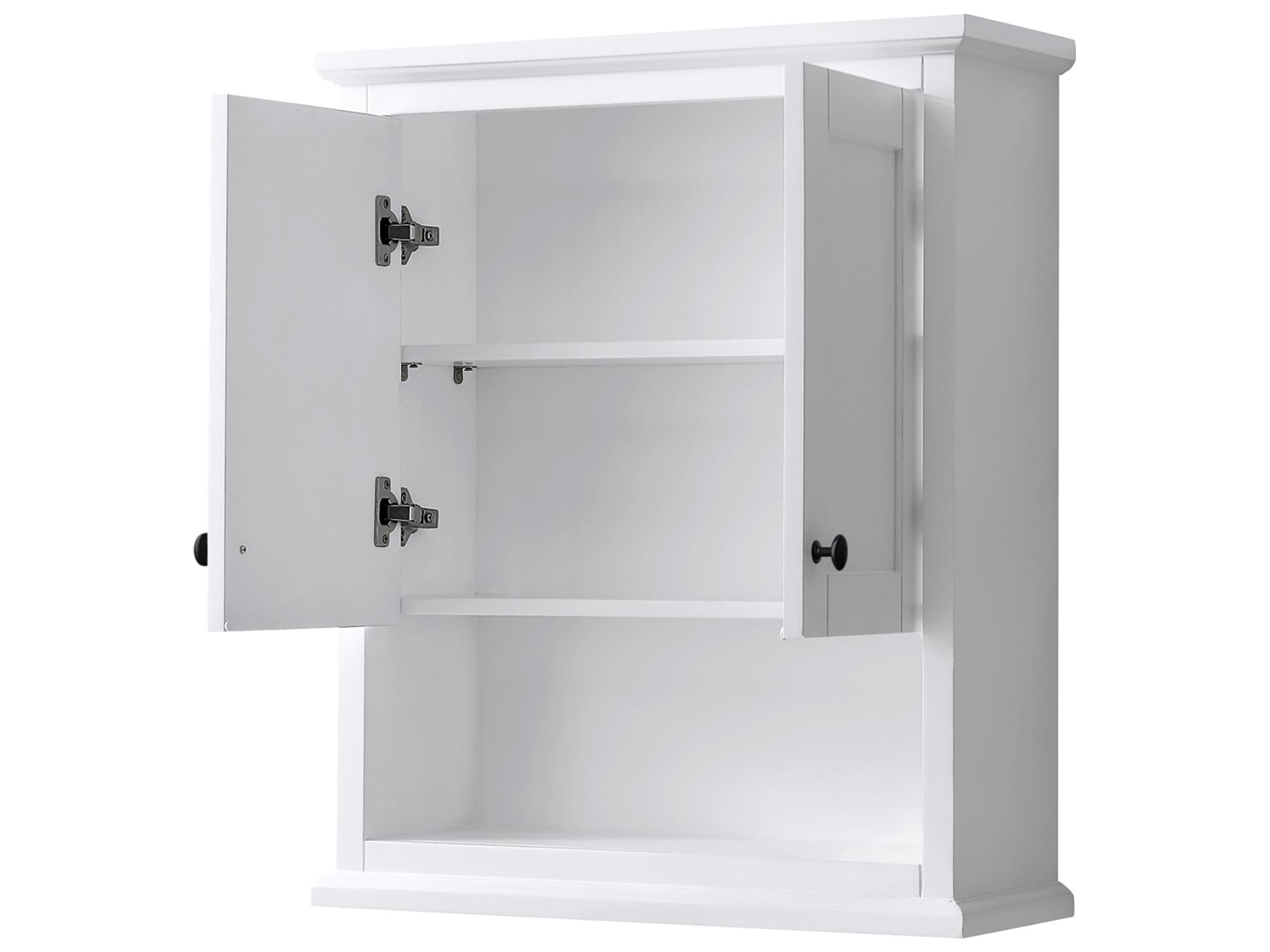 Wyndham Collection Avery White Over-the-Toilet Bathroom Wall-Mounted Storage Cabinet