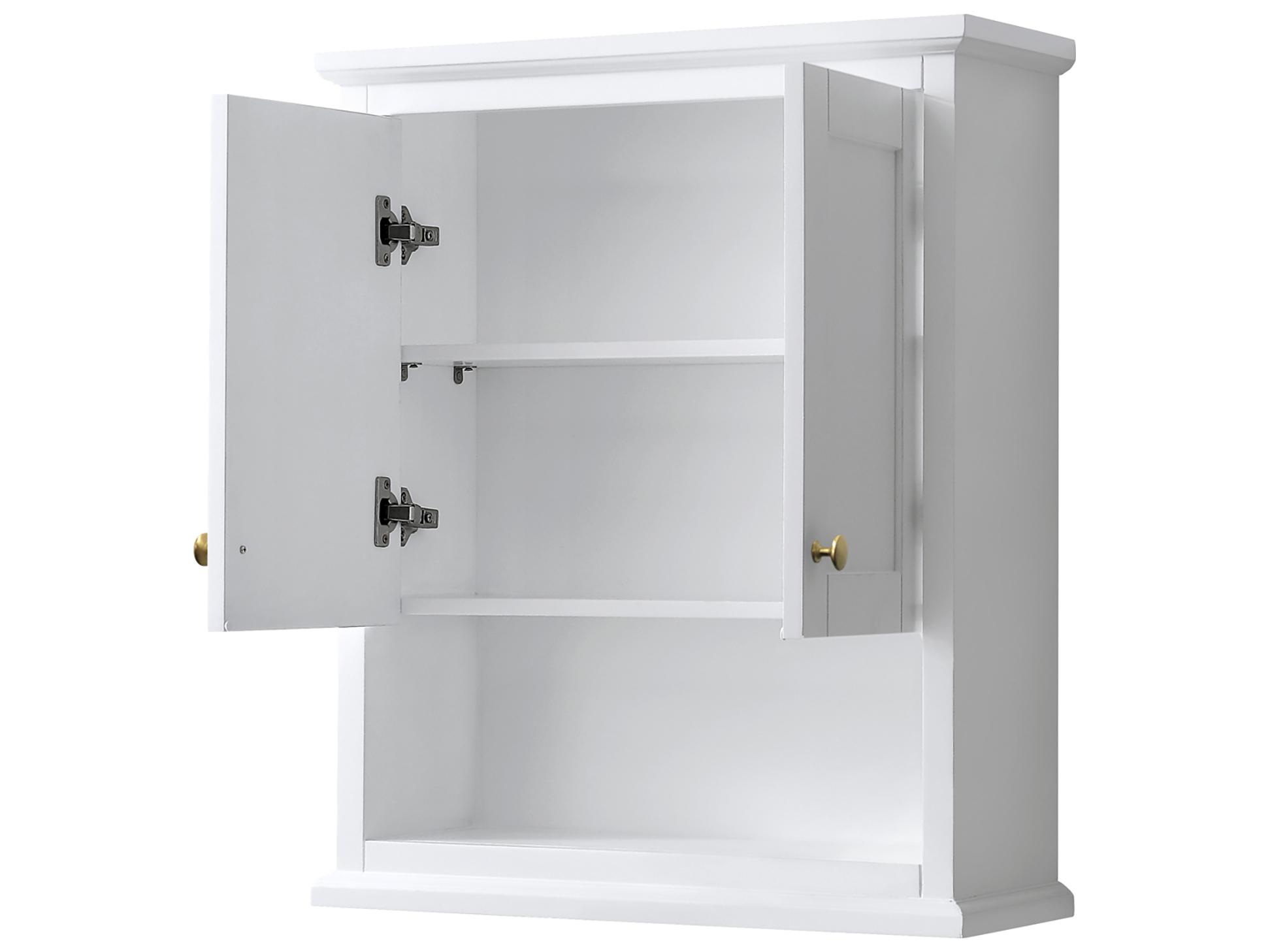 Wyndham Collection Avery White Over-the-Toilet Bathroom Wall-Mounted Storage Cabinet