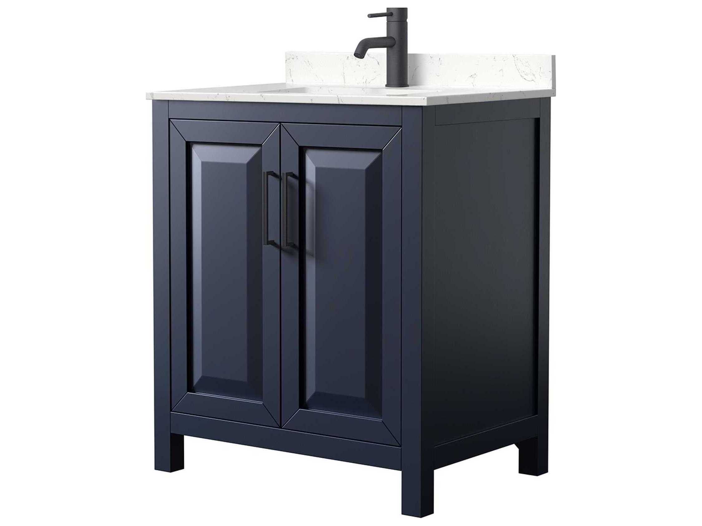 Wyndham Collection Daria 30" Dark Blue Vanity