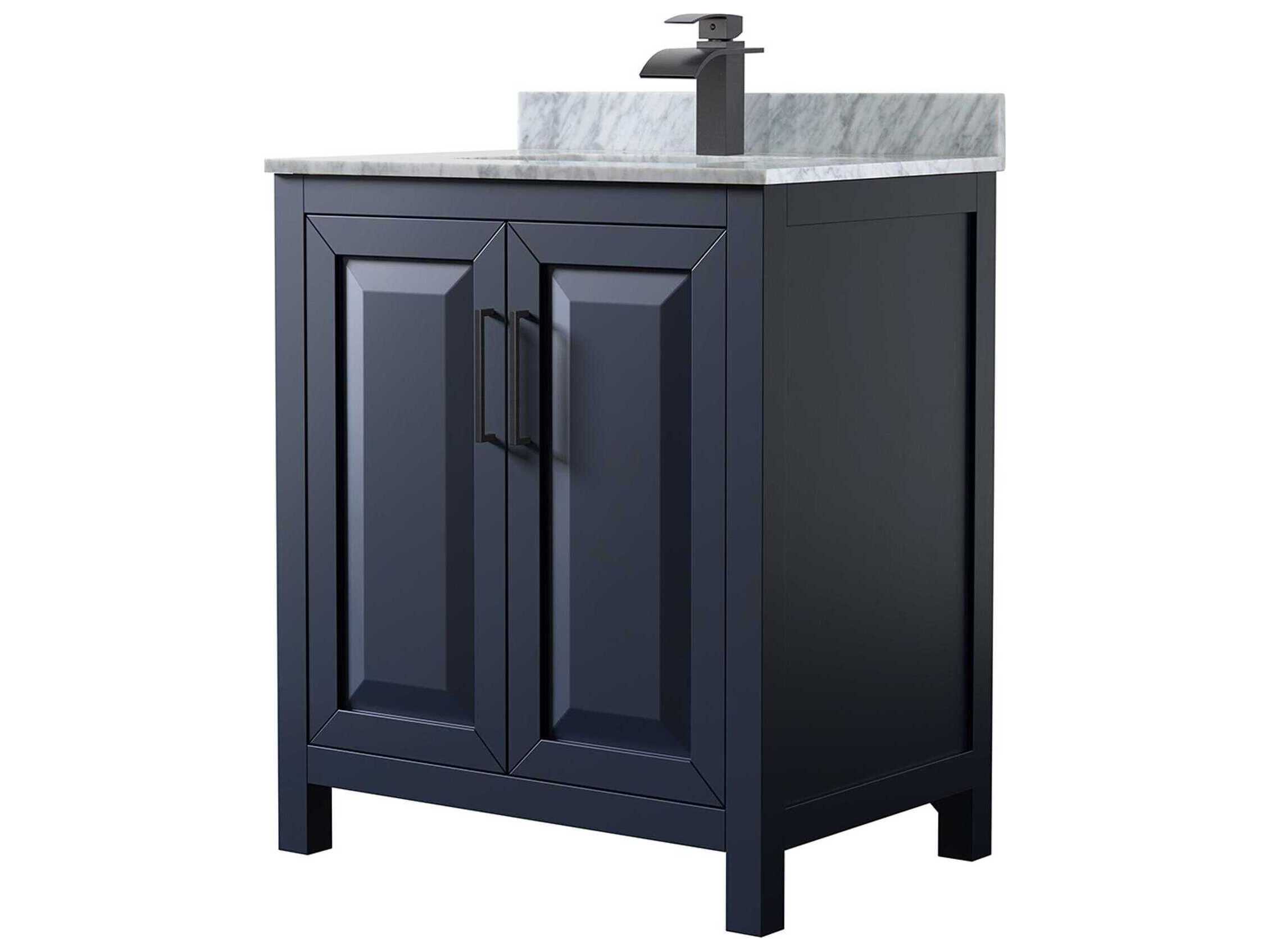 Wyndham Collection Daria 30" Dark Blue Vanity