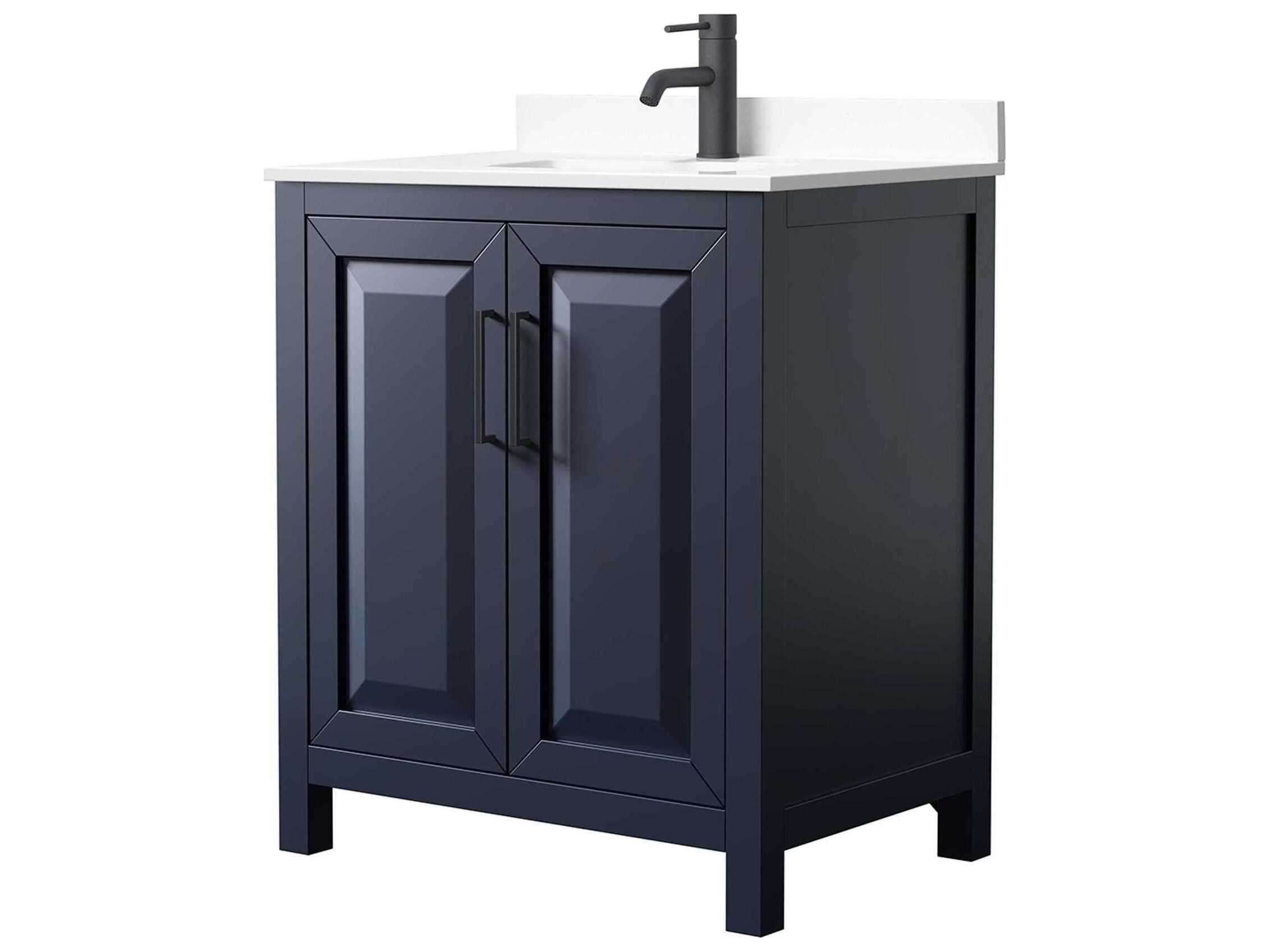 Wyndham Collection Daria 30" Dark Blue Vanity