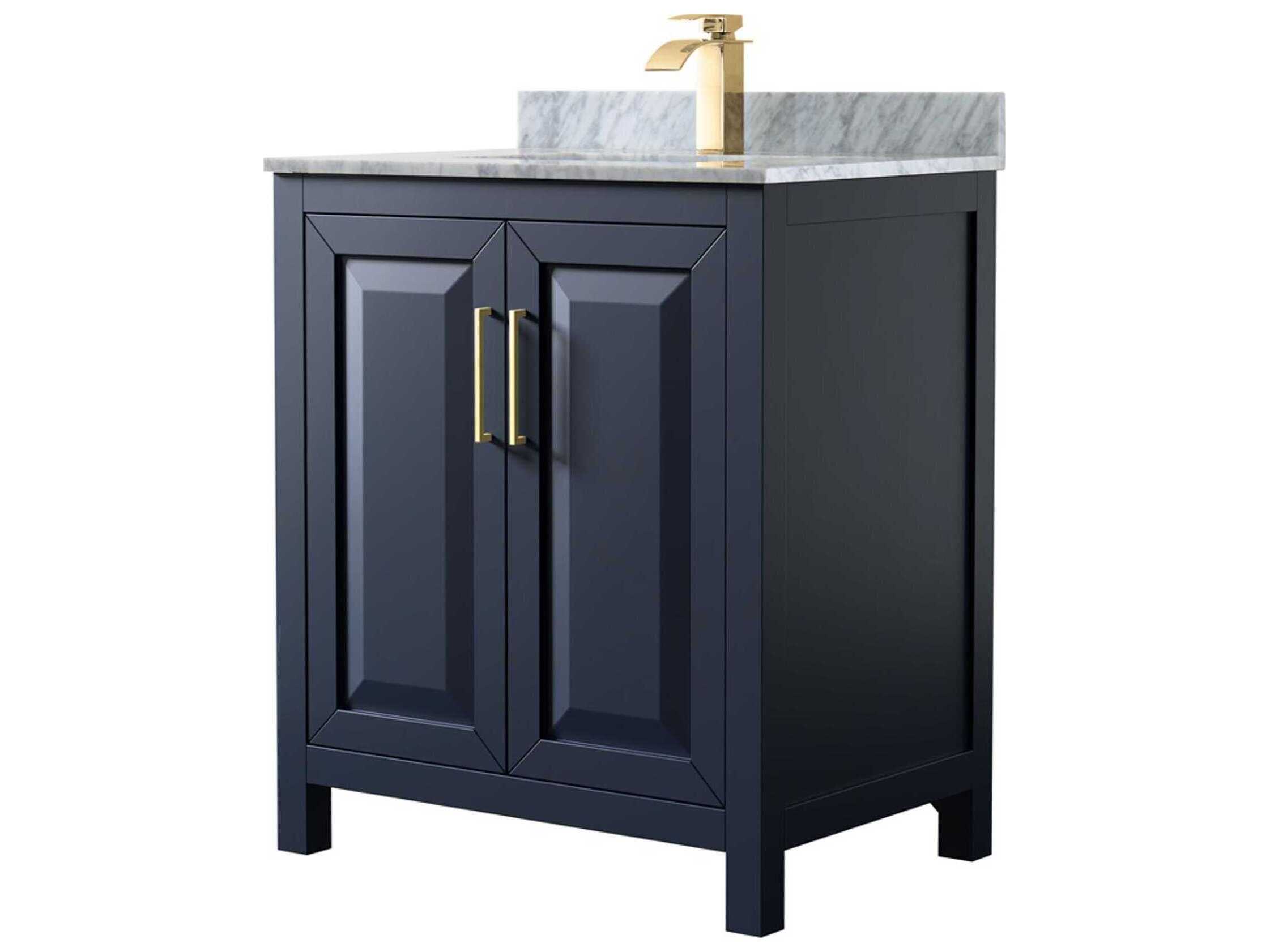 Wyndham Collection Daria 30" Dark Blue Vanity