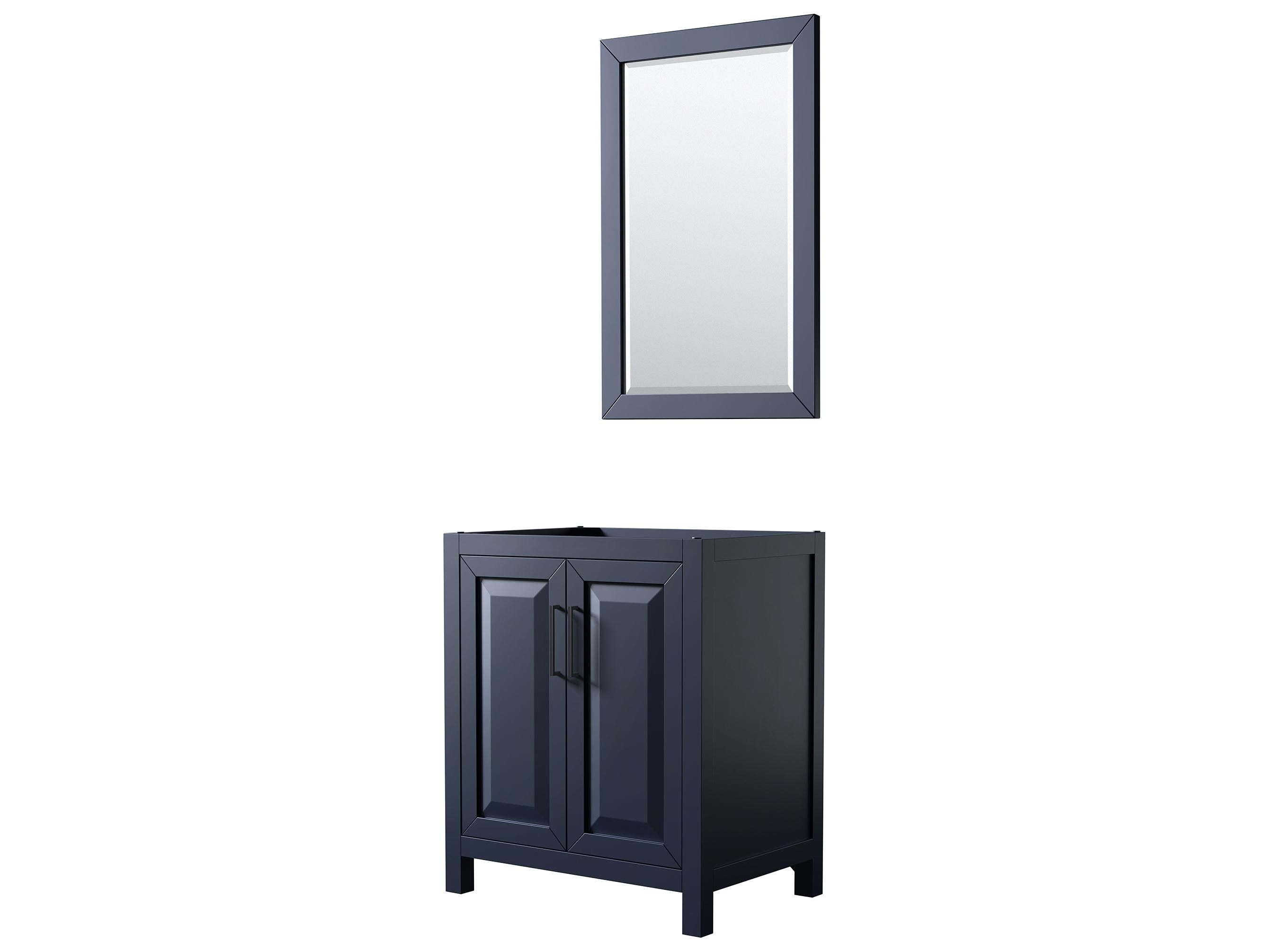 Wyndham Collection Daria 29" Dark Blue Vanity with 24" Mirror