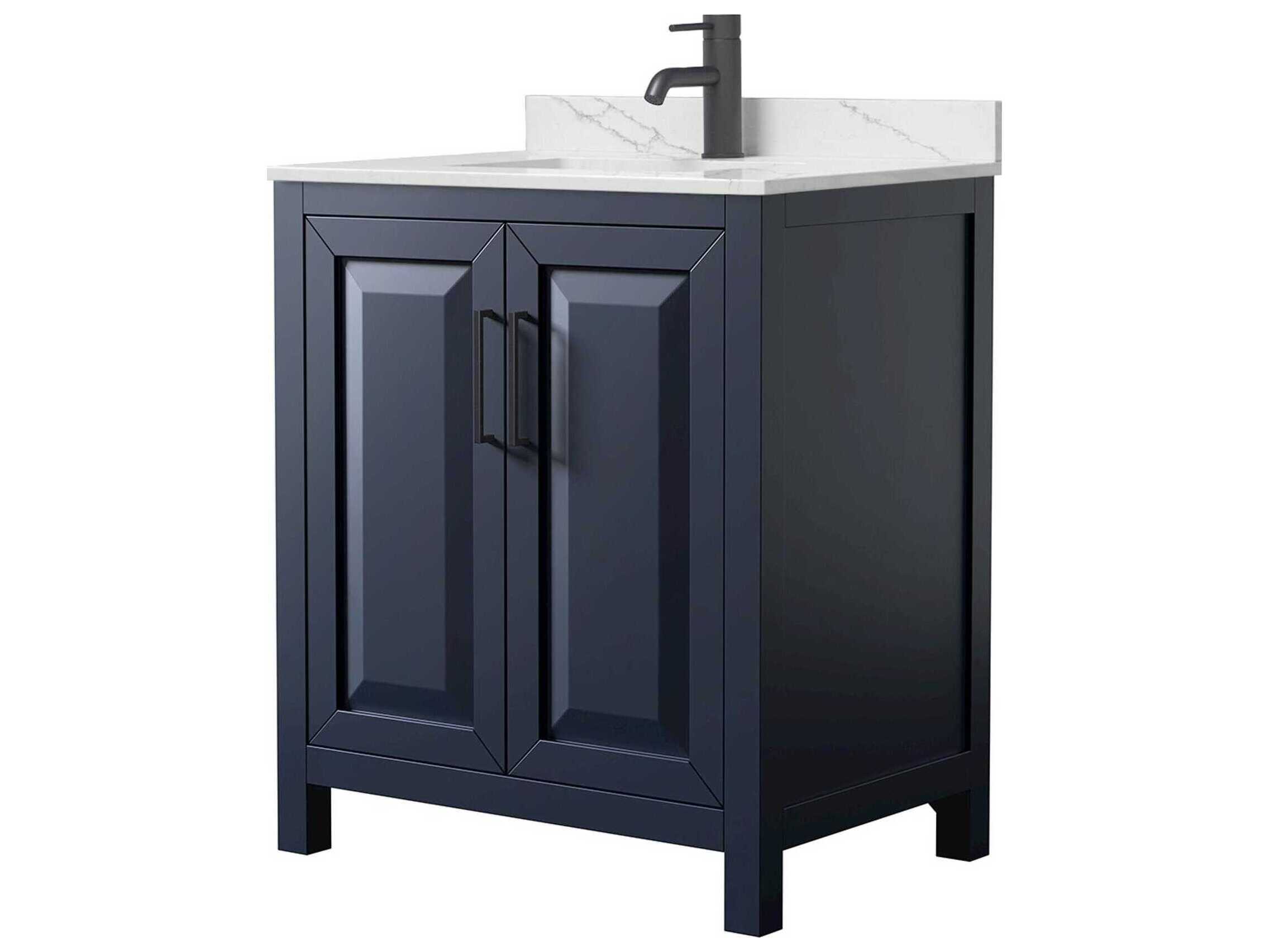 Wyndham Collection Daria 30" Dark Blue Vanity